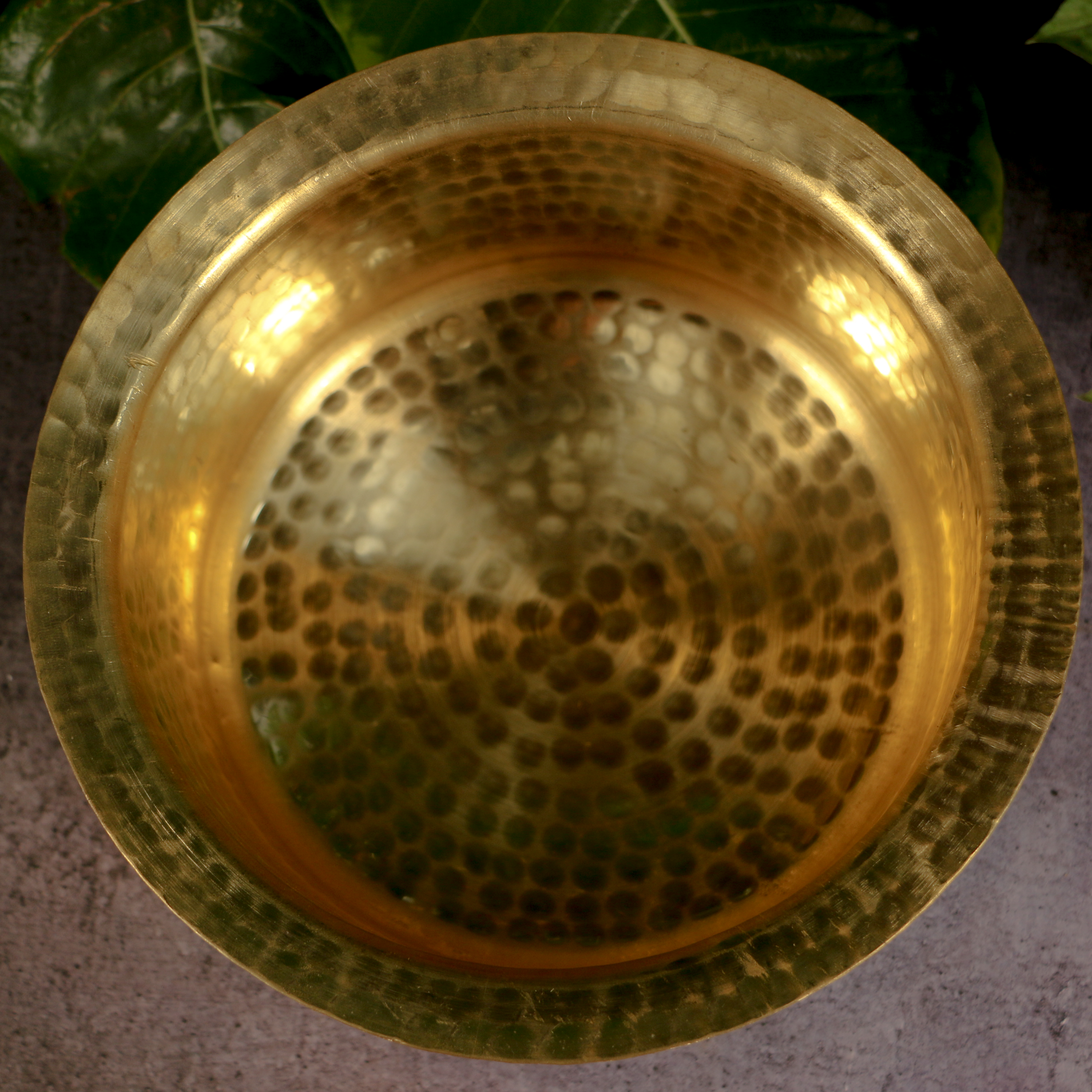 Beautiful Pure Brass Traditional Hammered Patila - 4 L