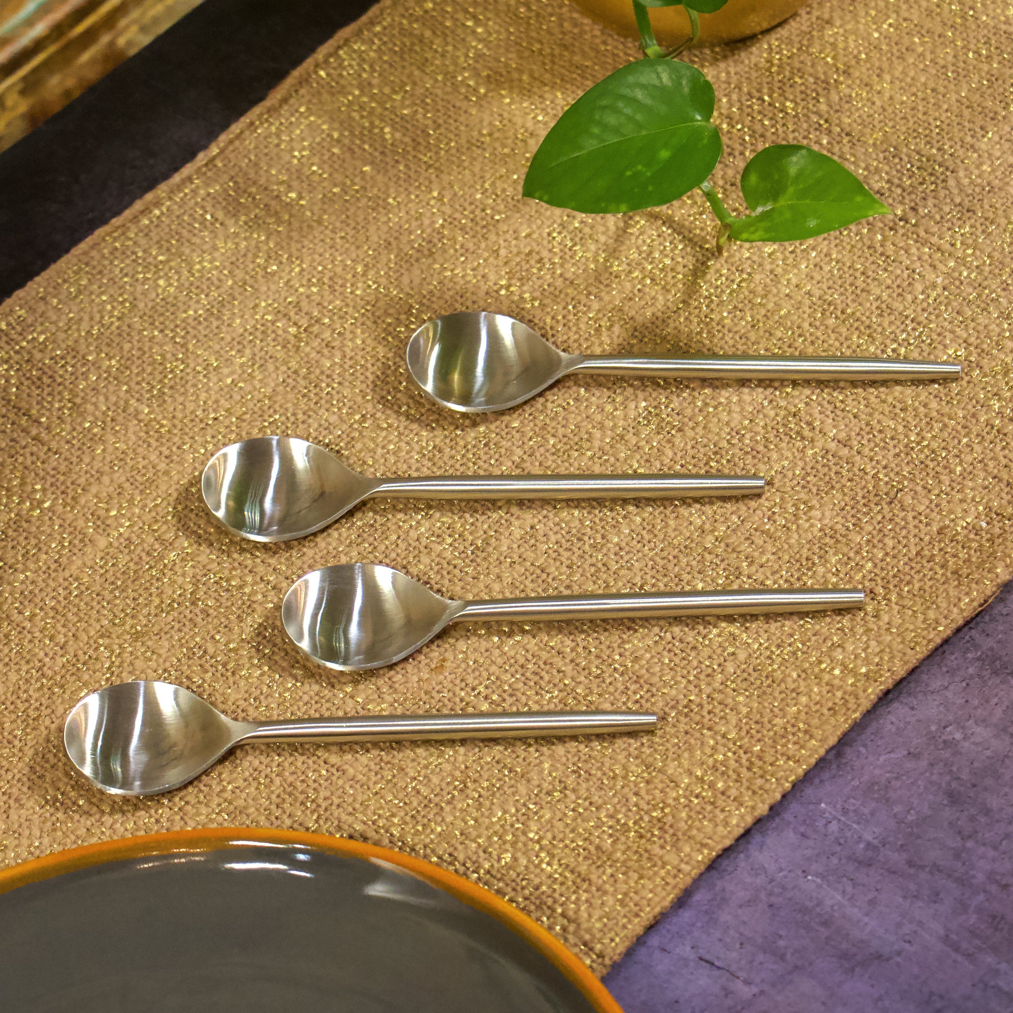 Handcrafted Steel Regular Dining Spoons - Set of 2 - Matt Finish