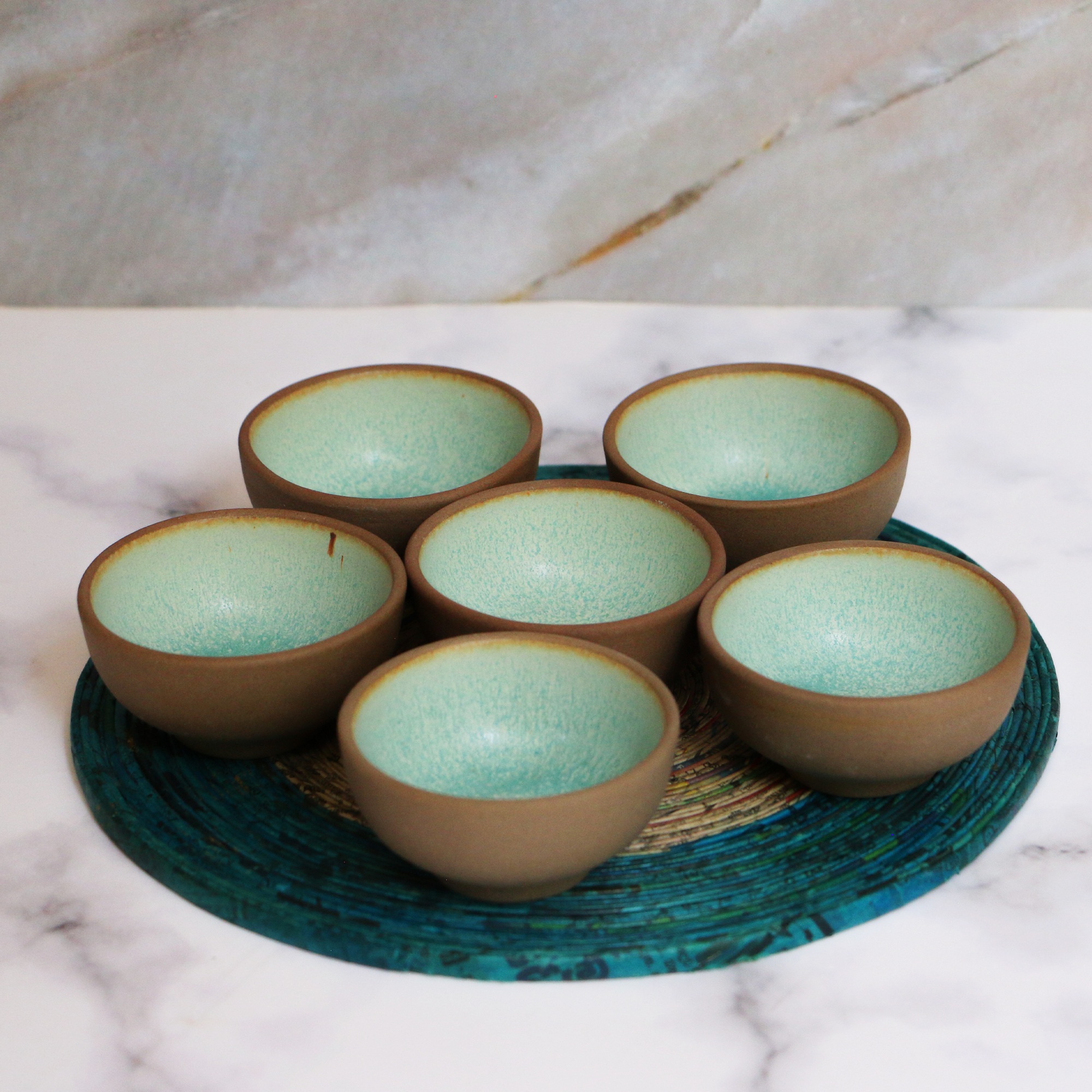 Ambi Stoneware Teal Chutney Bowl Small Set of 4