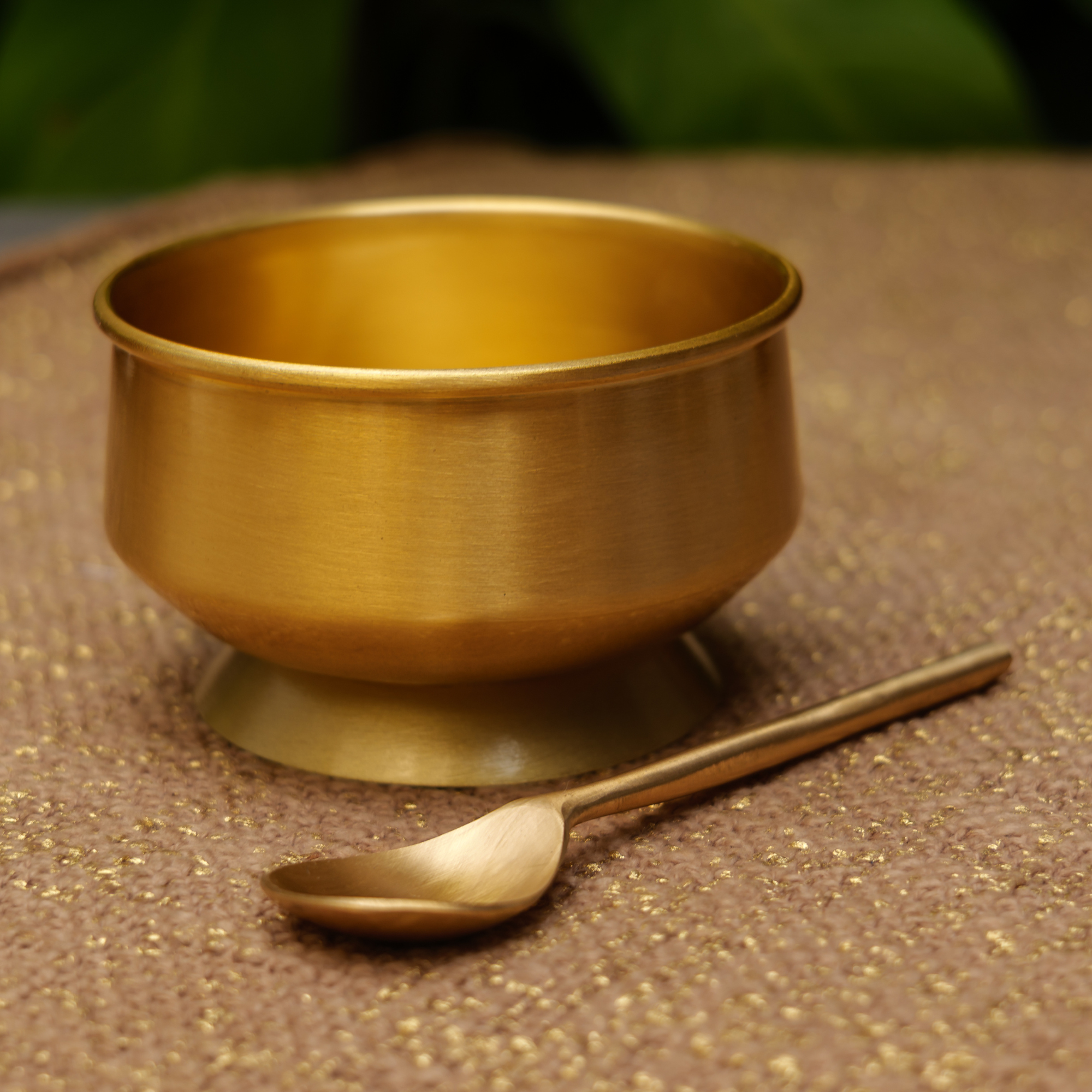 Ambi Pure Brass Dessert/ Icecream Bowl (with spoon)