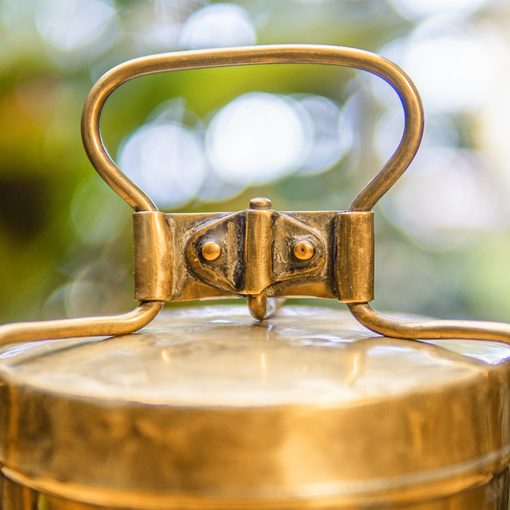 Handcrafted Vintage Brass Two Tier Tiffin Set