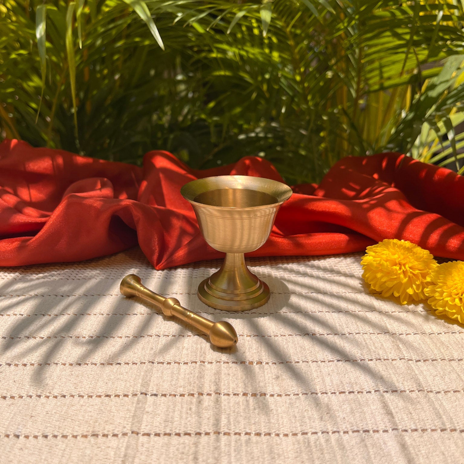 Pure Brass Mini Imam Dasta- Mortar and Pestle Set