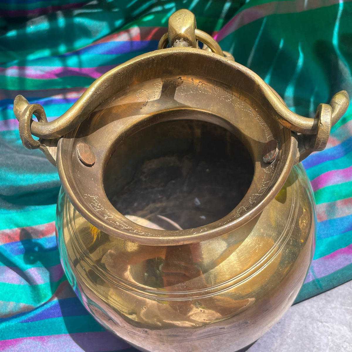 Ambi Handcrafted Elegant Vintage Brass Lota / Water Pot with Handle