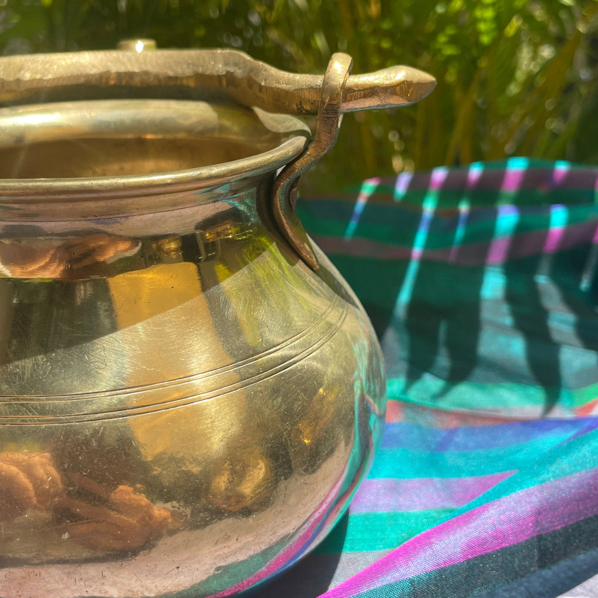 Ambi Handcrafted Elegant Vintage Brass Lota / Water Pot with Handle