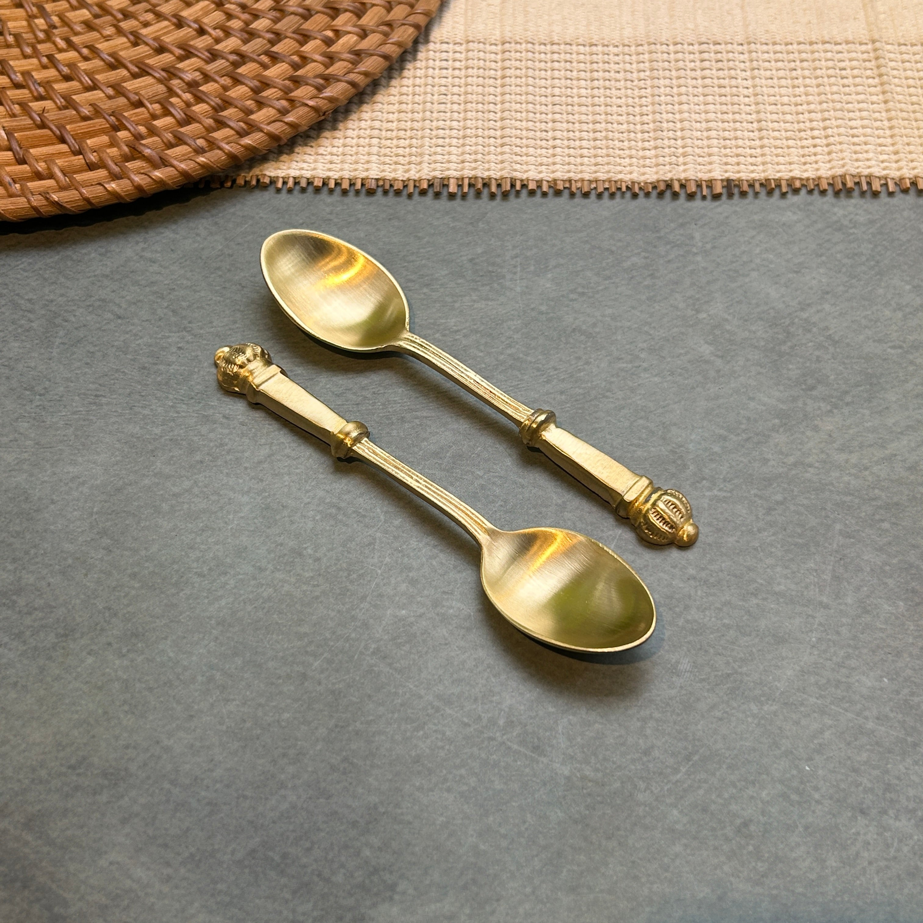 AMBI Exquisite Brass Tea / Coffee Spoon Set of 2