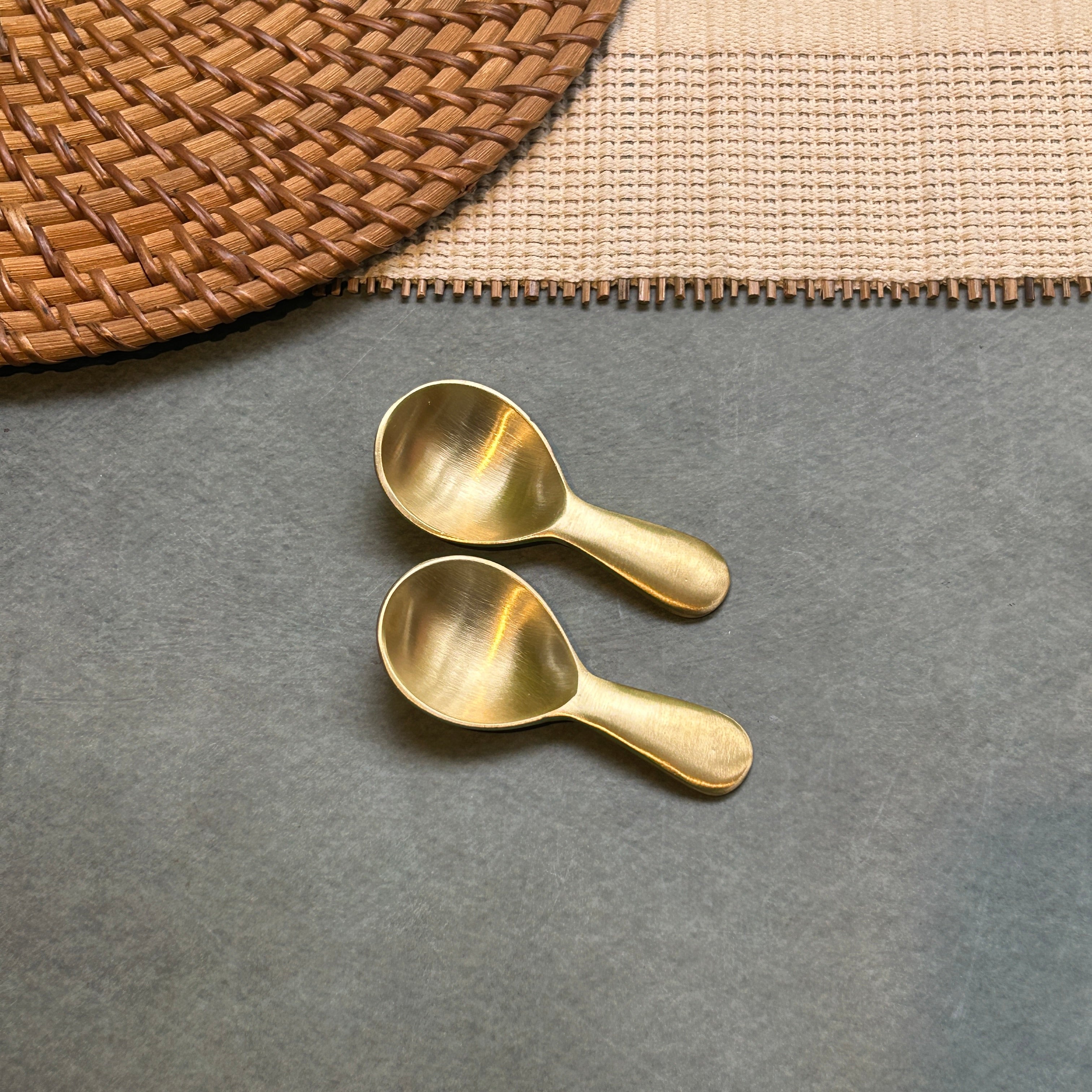 Ambi Mini Pure Brass Scoop Spoon | Masala Dabba Spoon |