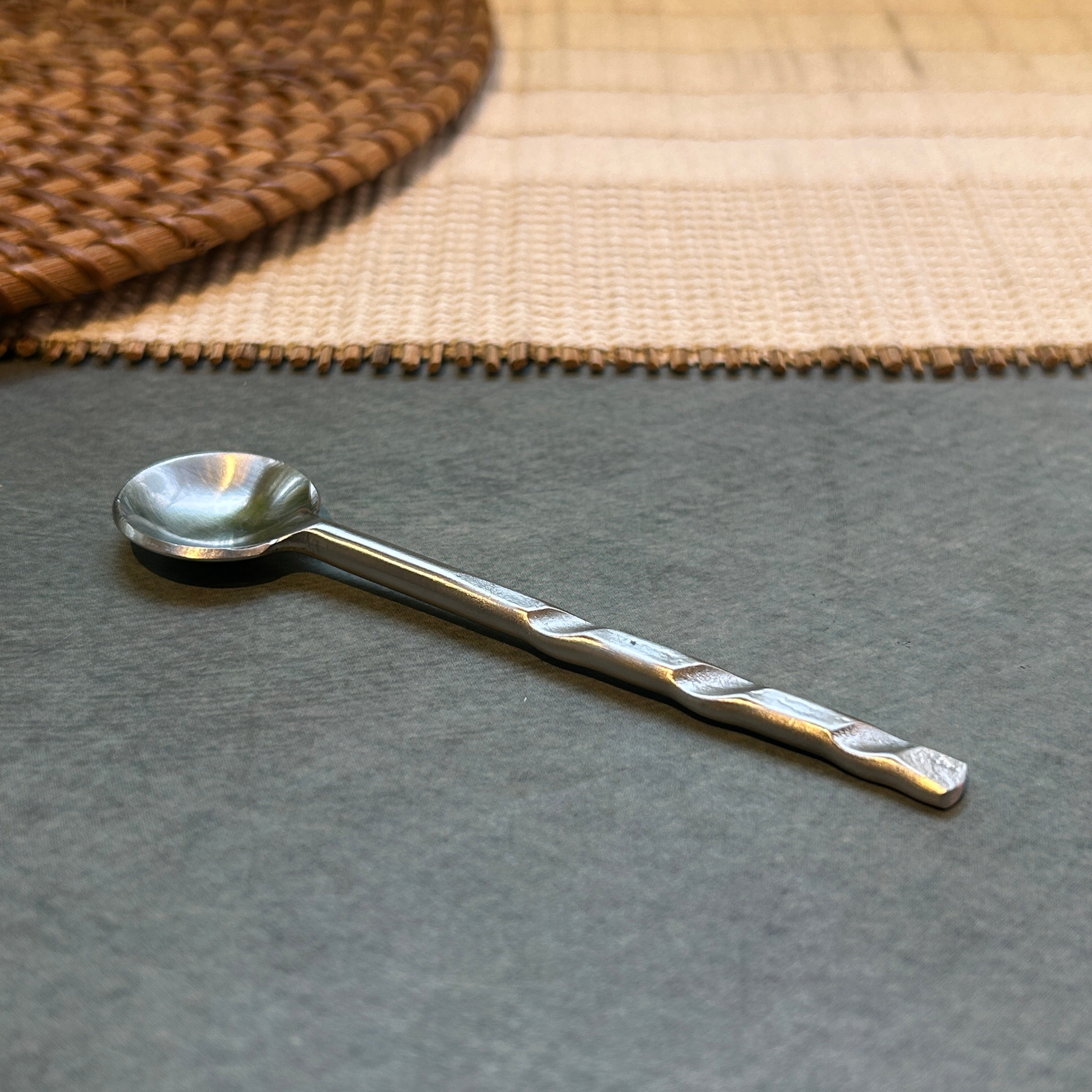 Ambi Pure Brass Twisted-Handle design Tea and Coffee Spoon | Multipurpose Spoon |