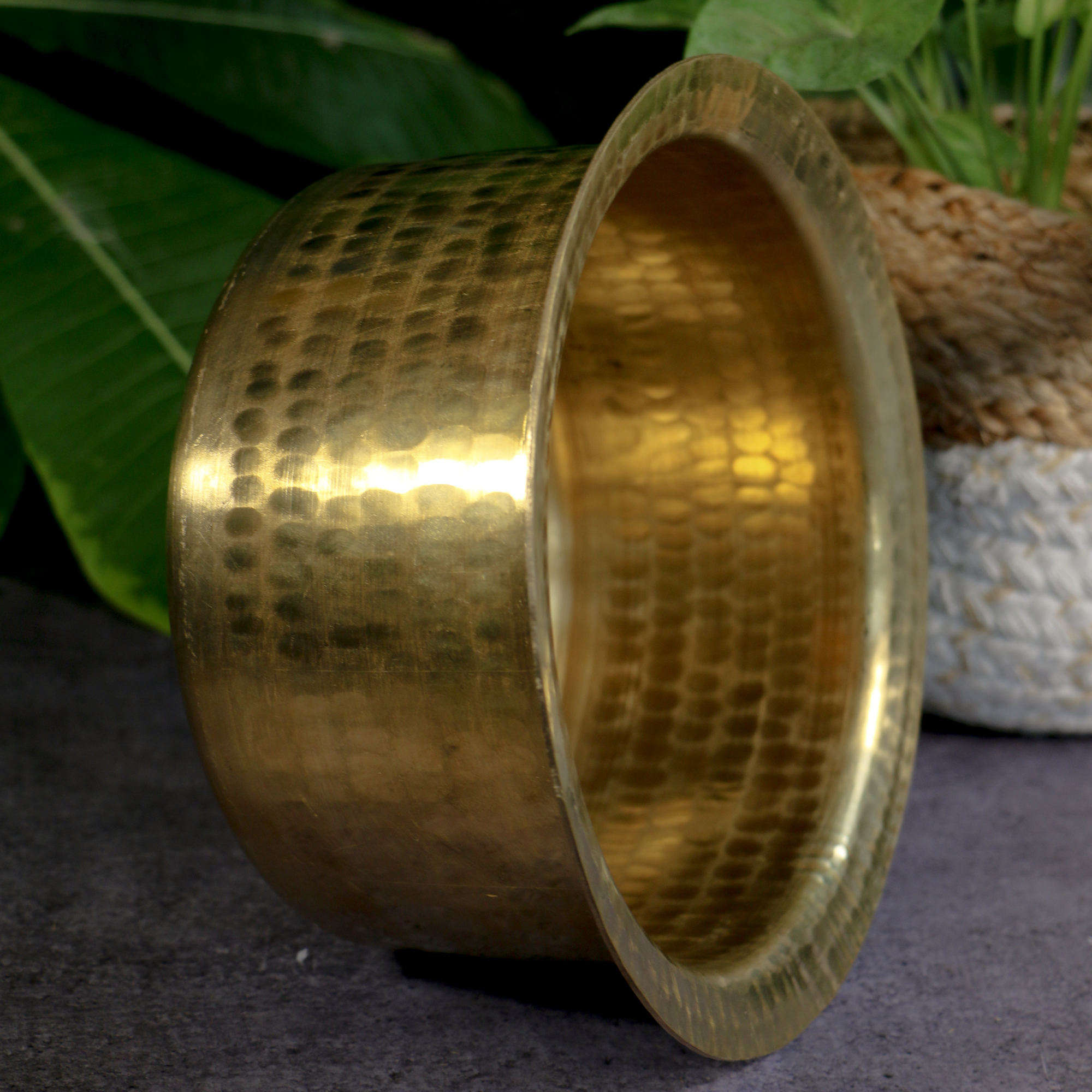 Beautiful Pure Brass Traditional Hammered Patila - 4 L