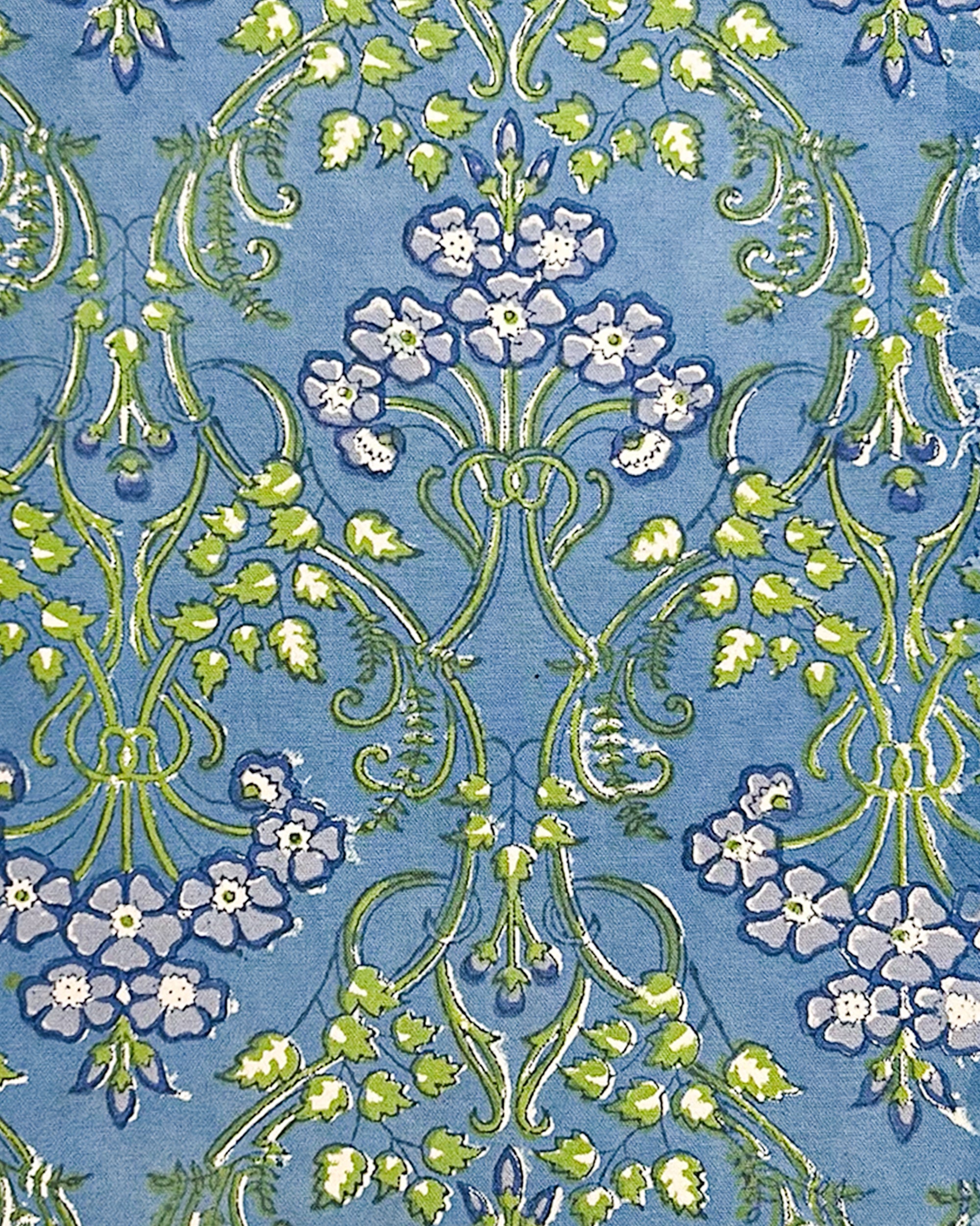 Floral Wide Table Runner (Blue)