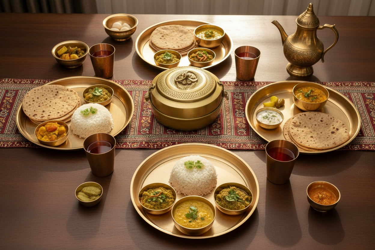 100% Brass Traditional Roti Box - Mughal Themed, Elegantly Crafted