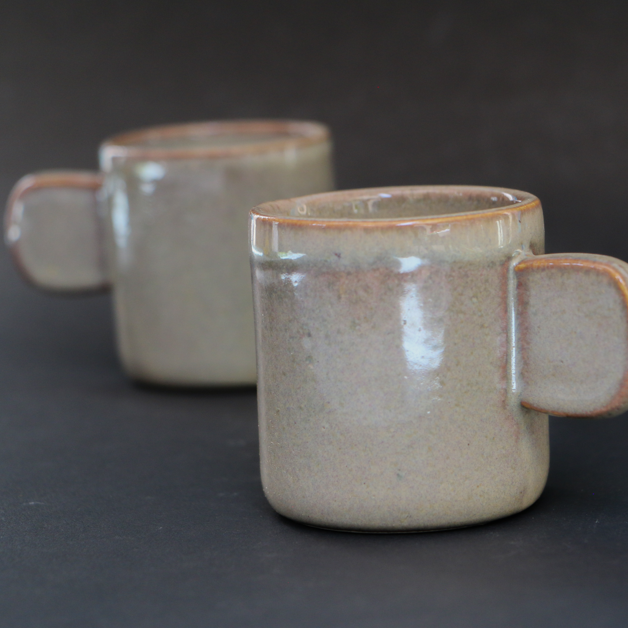 AMBI Ceramic Small Coffee Mug Handmade | Microwave Safe | Gifting Mugs | Set of 2 (130 ml each)