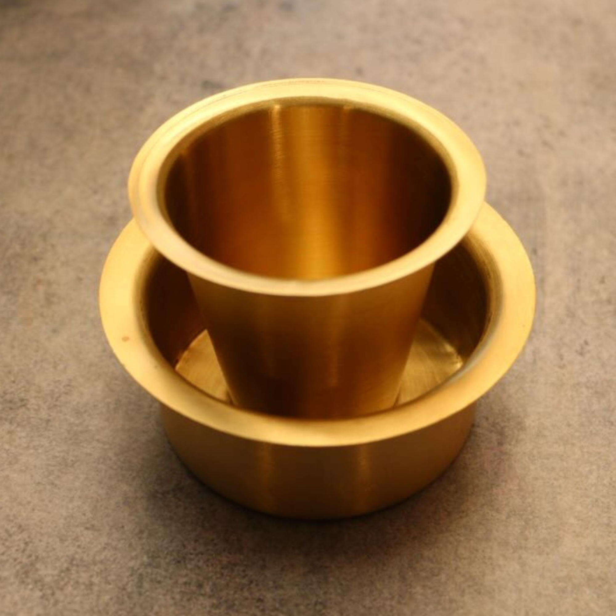 Traditional Brass Filter Coffee Dabara Cup Set