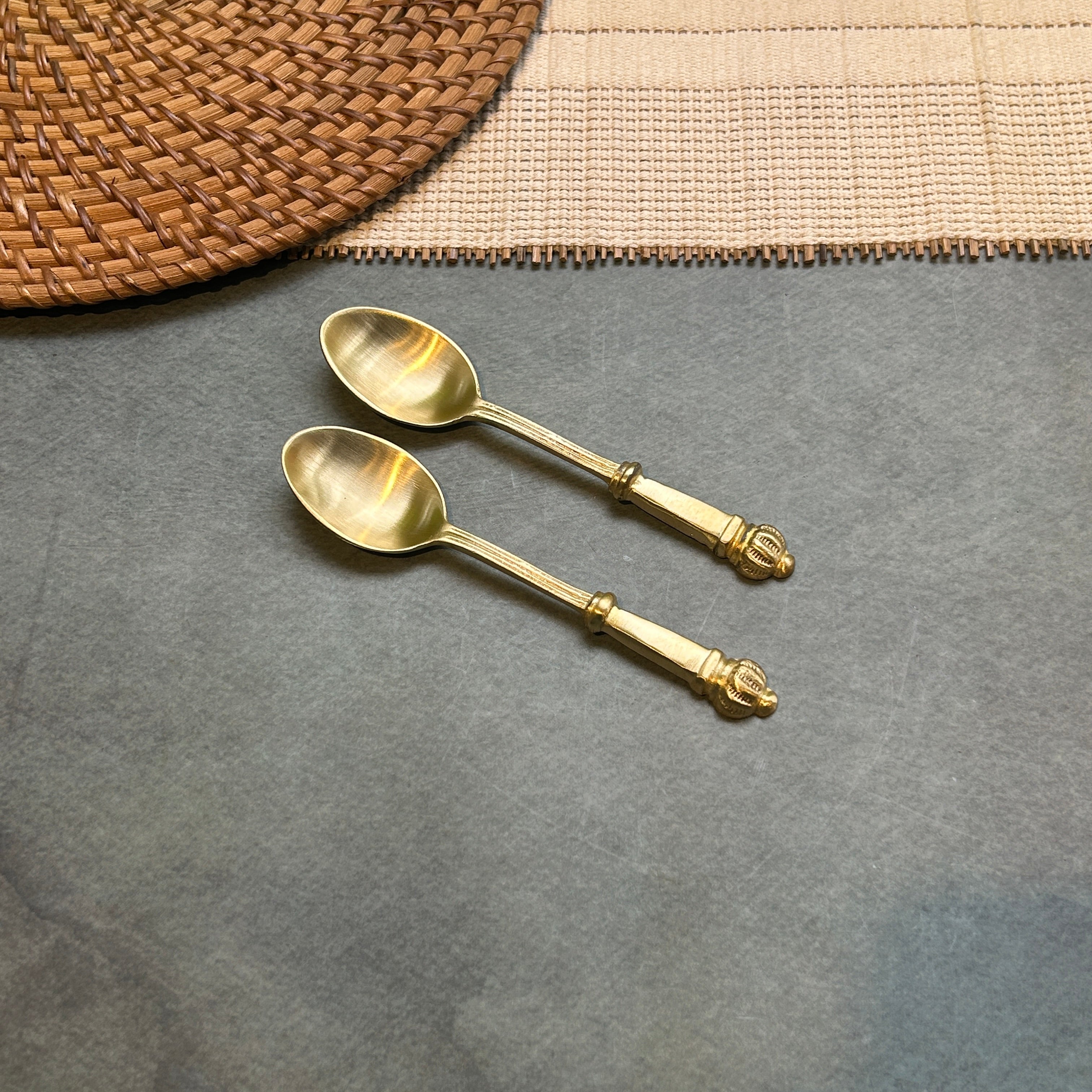 AMBI Exquisite Brass Tea / Coffee Spoon Set of 2