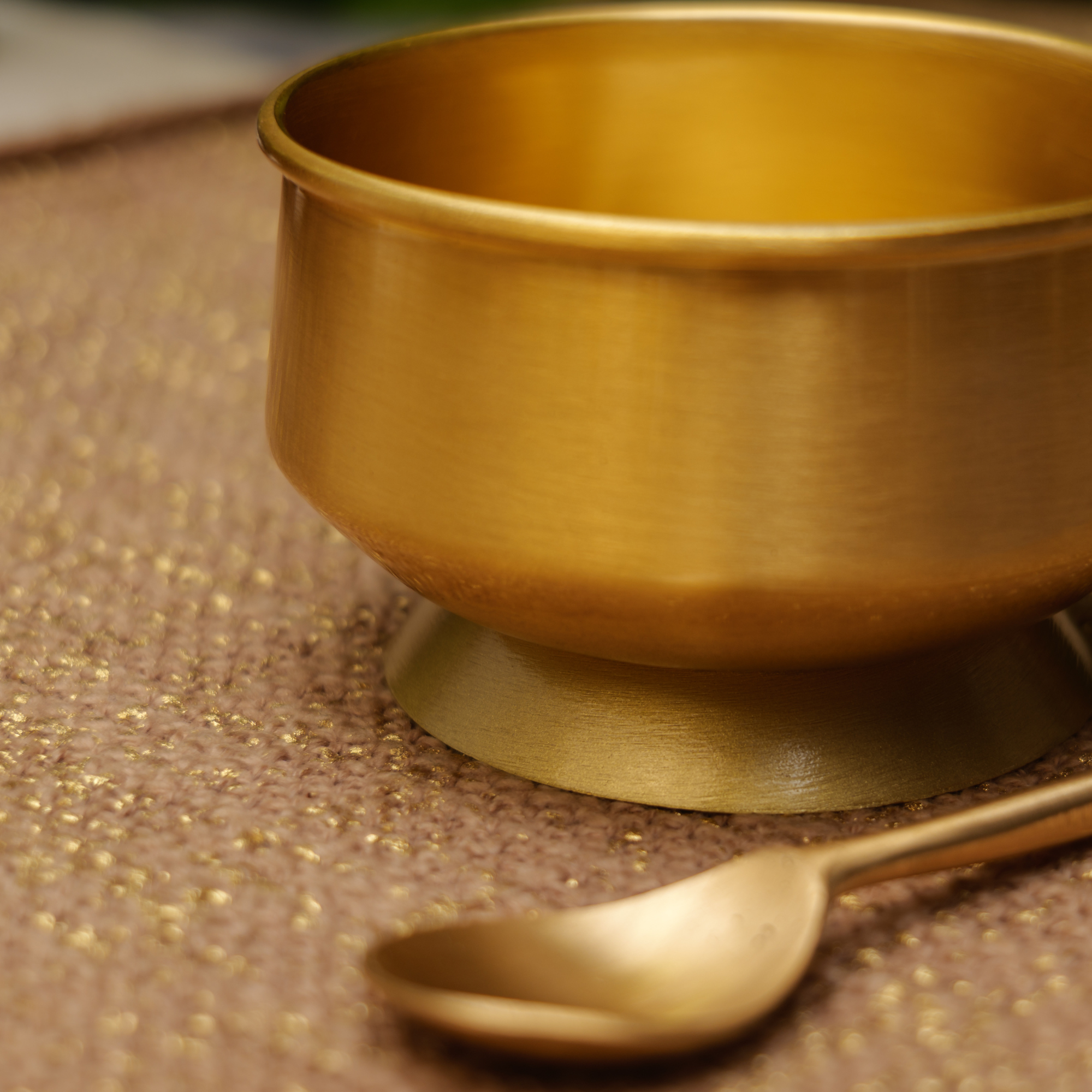 Ambi Pure Brass Dessert/ Icecream Bowl (with spoon)