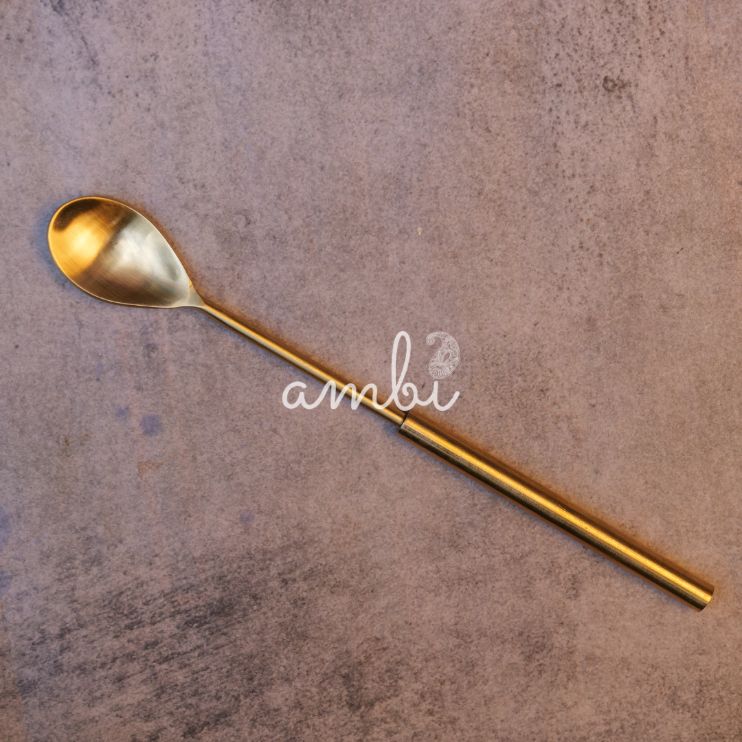 Ambi Classic Pure Brass Bar Long Handle Stirring Spoon