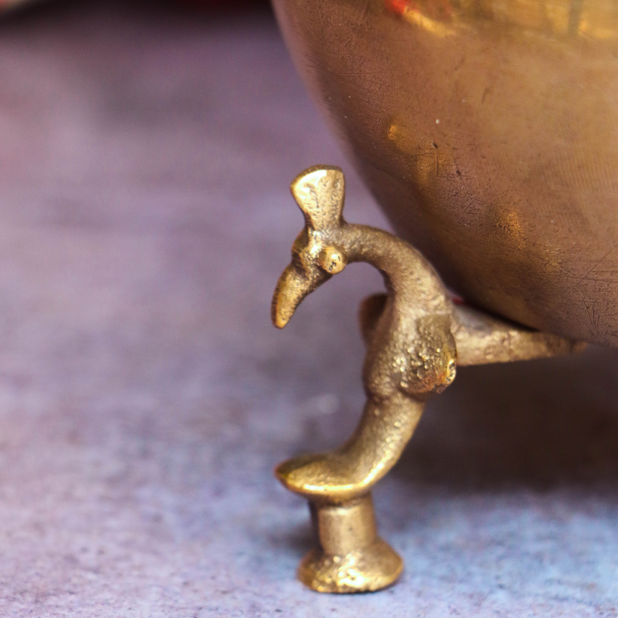 Handcrafted Elegant Vintage Brass Lota With Legs - Heavy Base