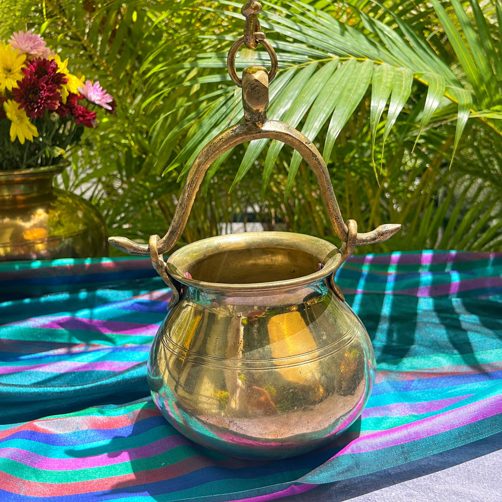 Ambi Handcrafted Elegant Vintage Brass Lota / Water Pot with Handle