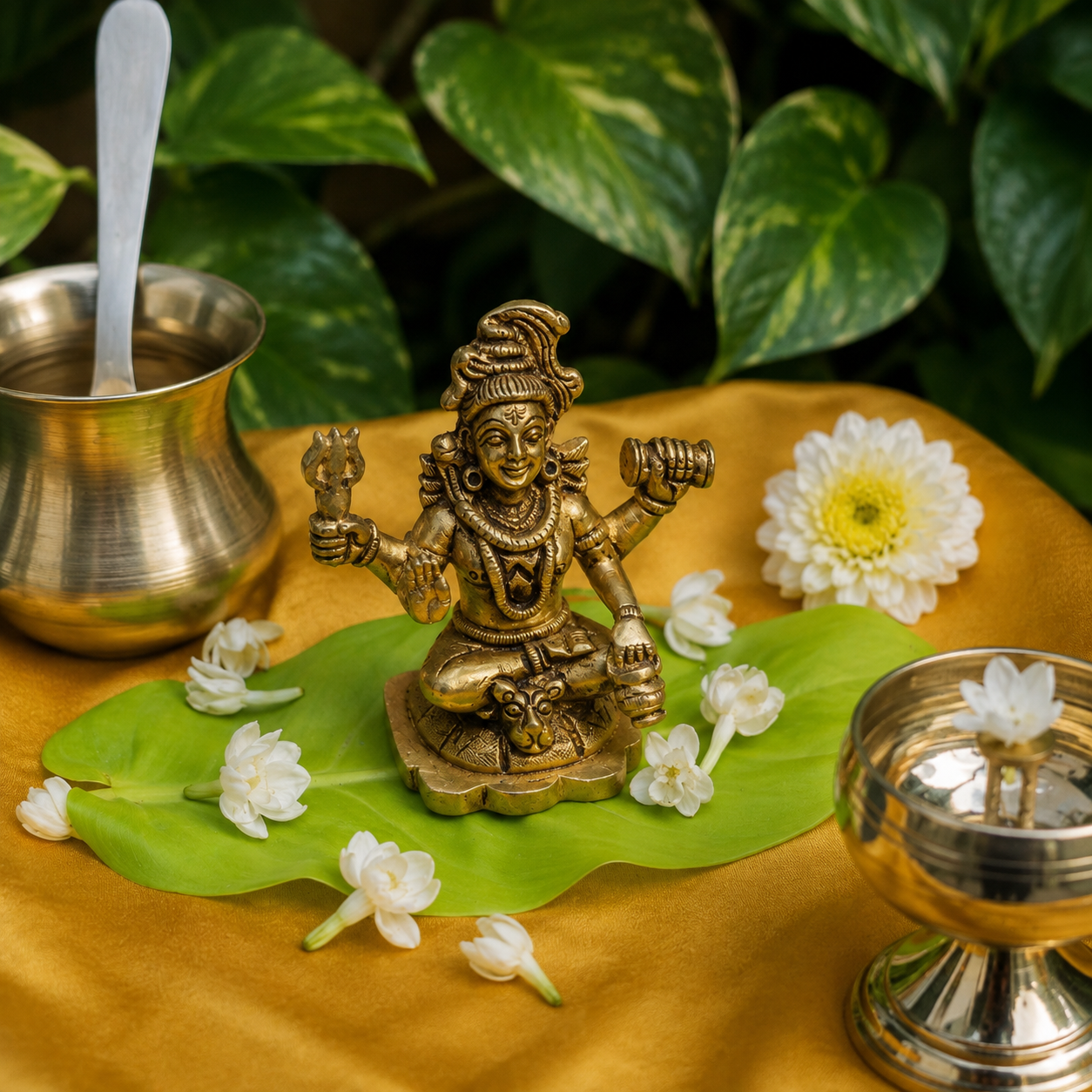 Pure Brass Lord Shiva Idol - 3.6 inch height - Heavy Make