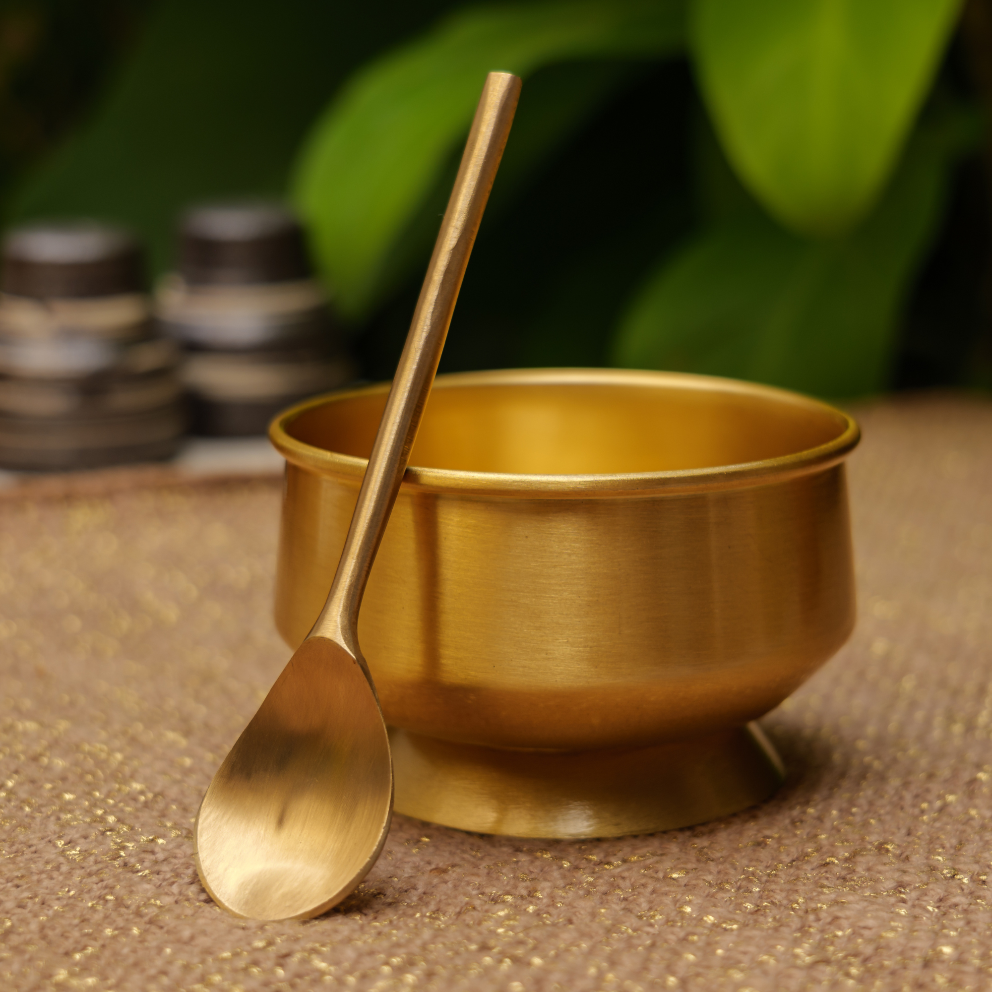 Ambi Pure Brass Dessert/ Icecream Bowl (with spoon)