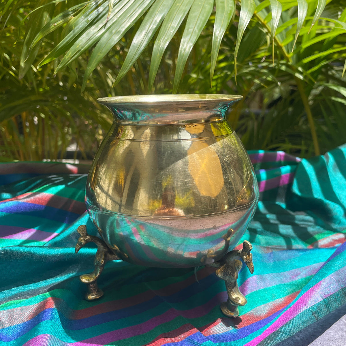 Handcrafted Elegant Vintage Brass Lota With Legs
