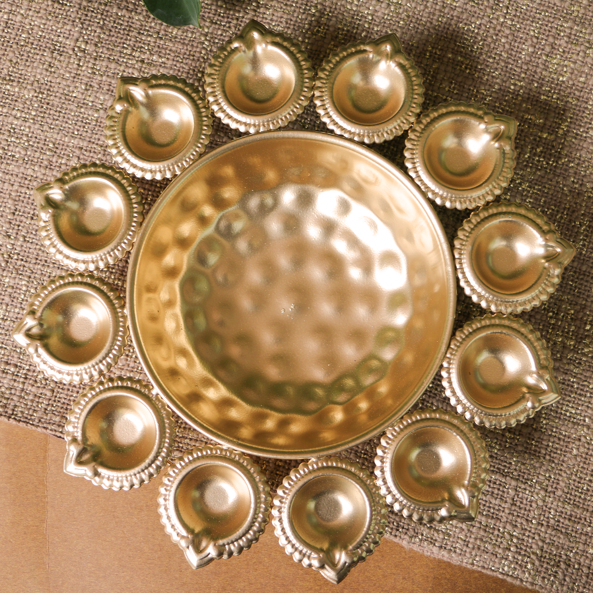 Ambi Metal Urli and Diyas for Blissful Home Decor Collection - 9.5 inch