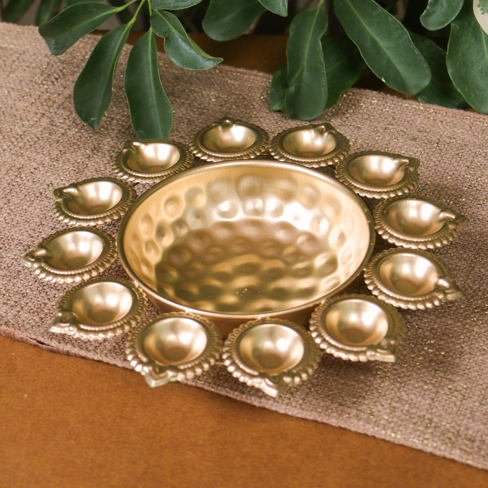 Ambi Metal Urli and Diyas for Blissful Home Decor Collection - 9.5 inch