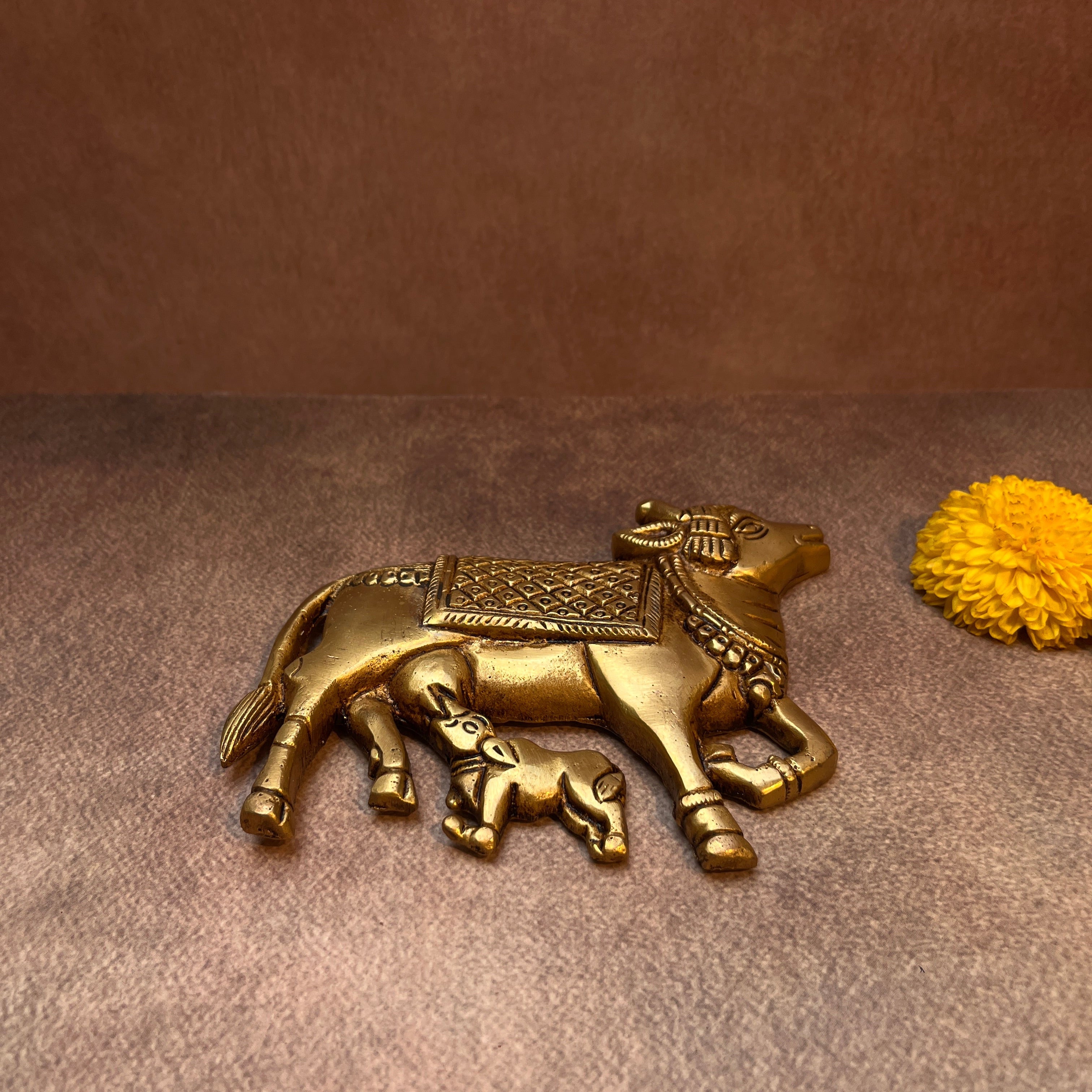 Ambi Pure Brass Kamadhenu Cow Wall Hanging