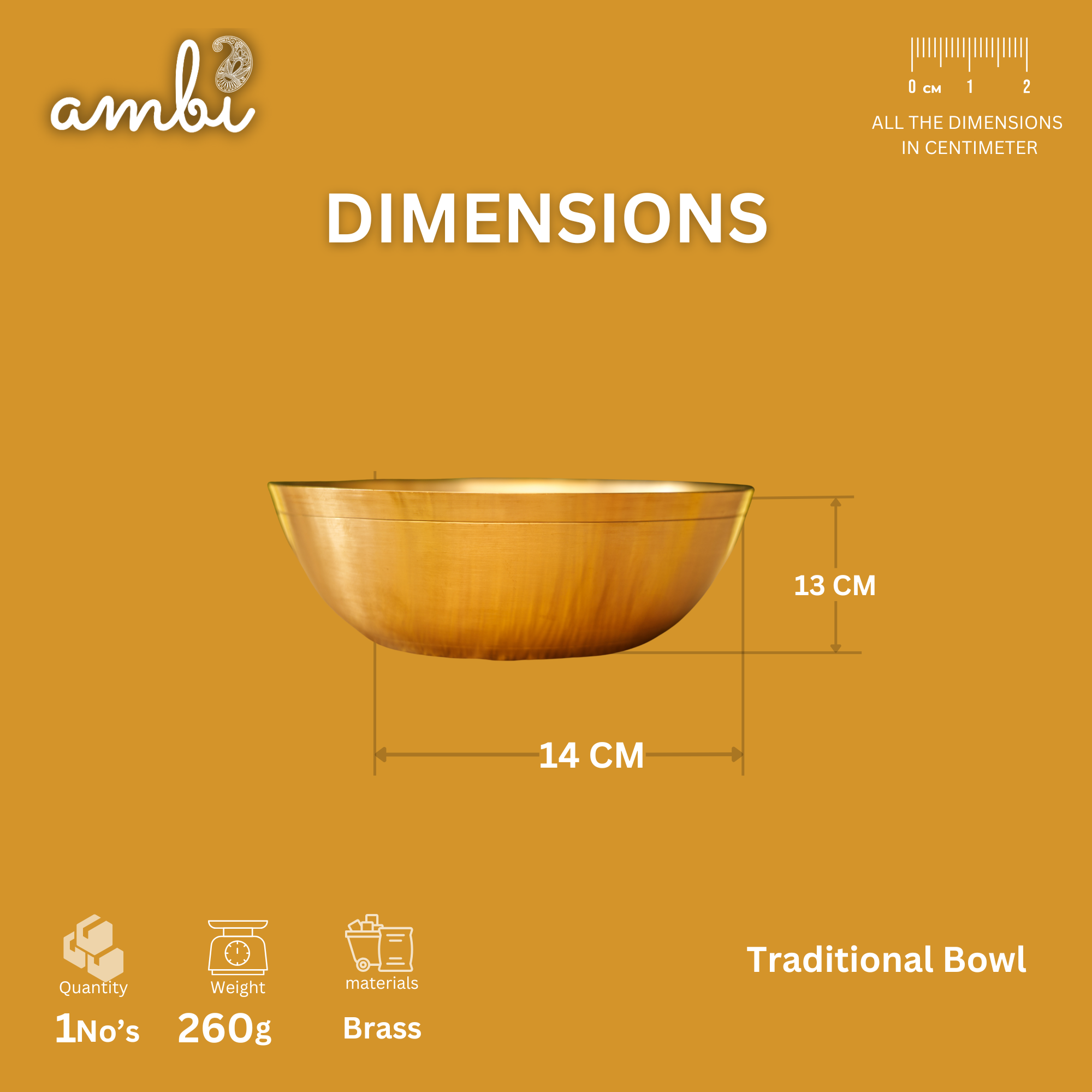 Ambi Pure 100% Lead Free Kansa Traditional  Katori