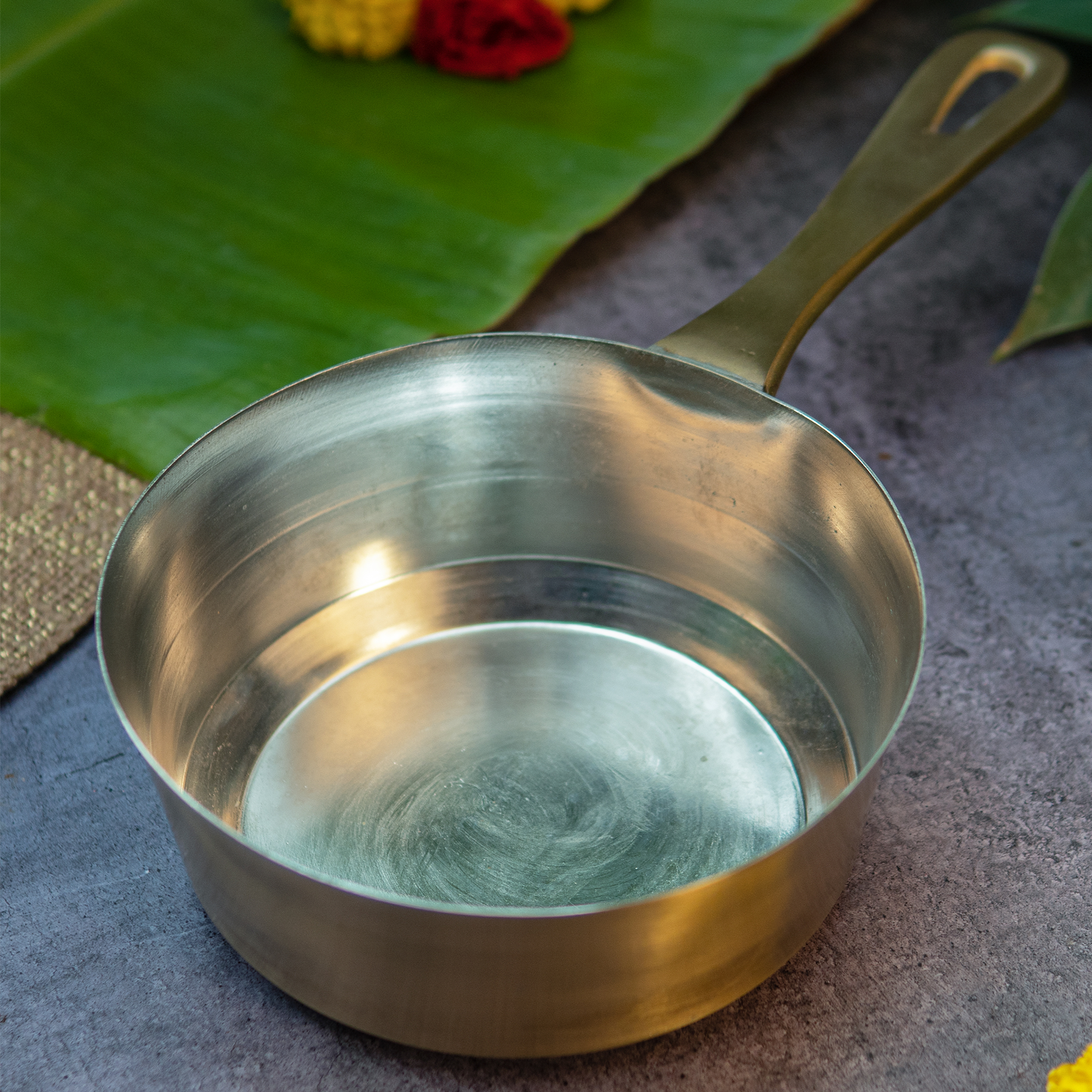 Elegant Pure Brass Sauce Pan - 7 inches