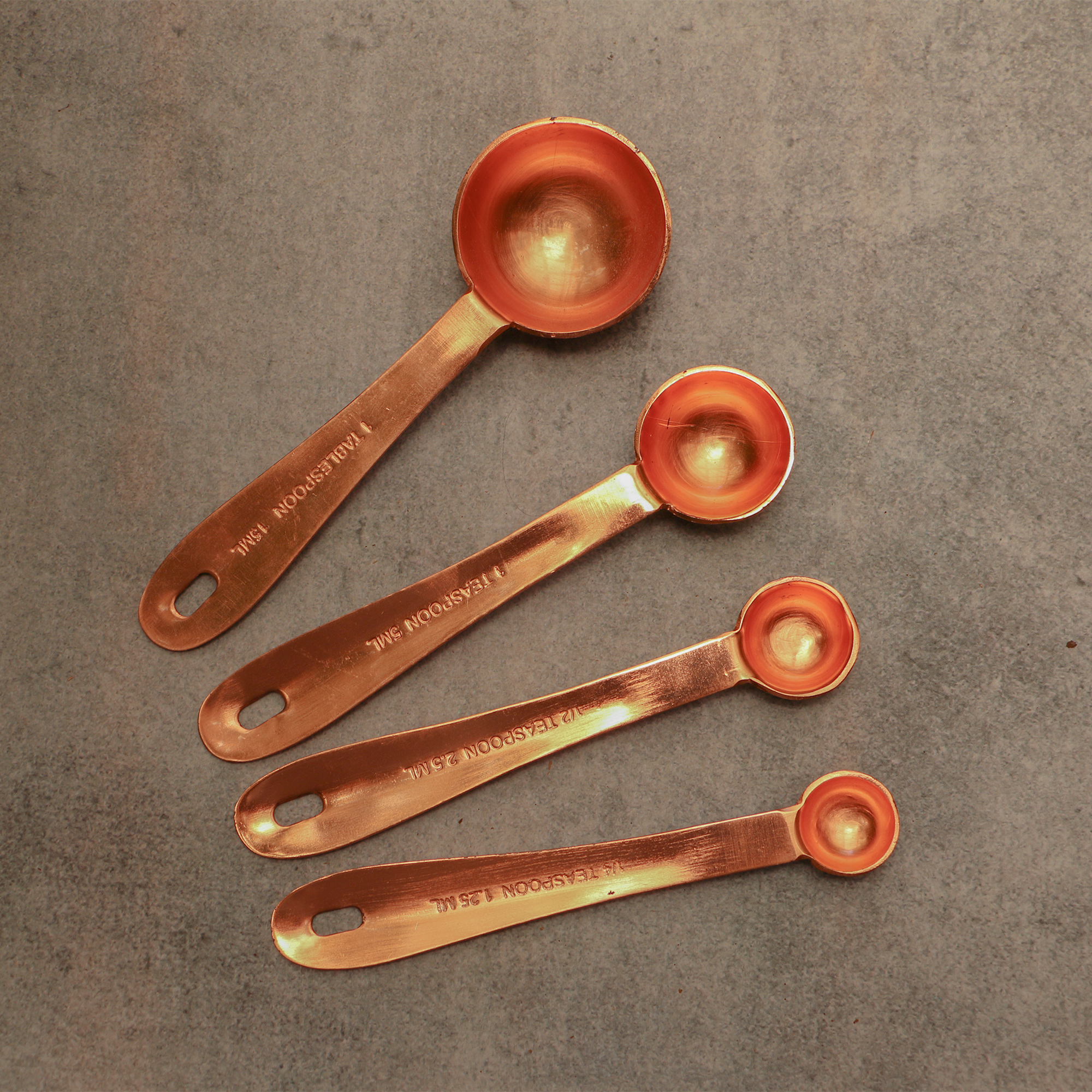 Copper Measuring Spoons - Set of 4