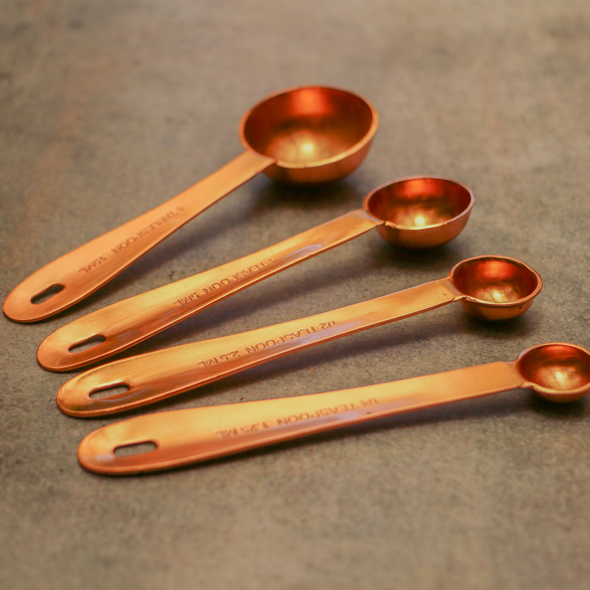 Copper Measuring Spoons - Set of 4