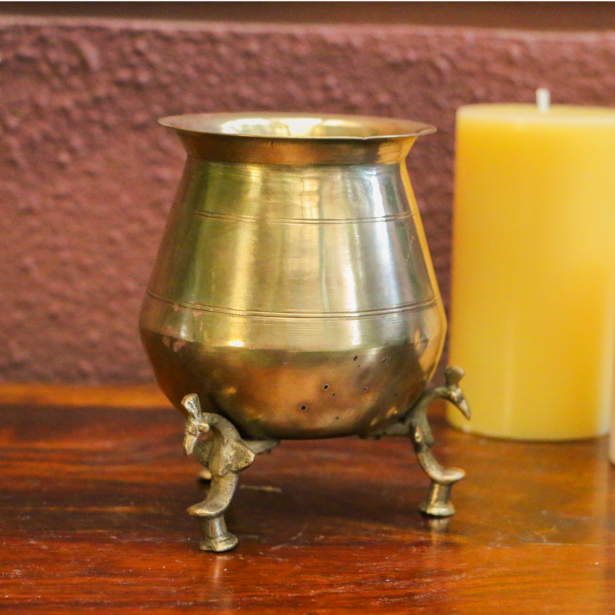 Vintage Brass Lota on Legs