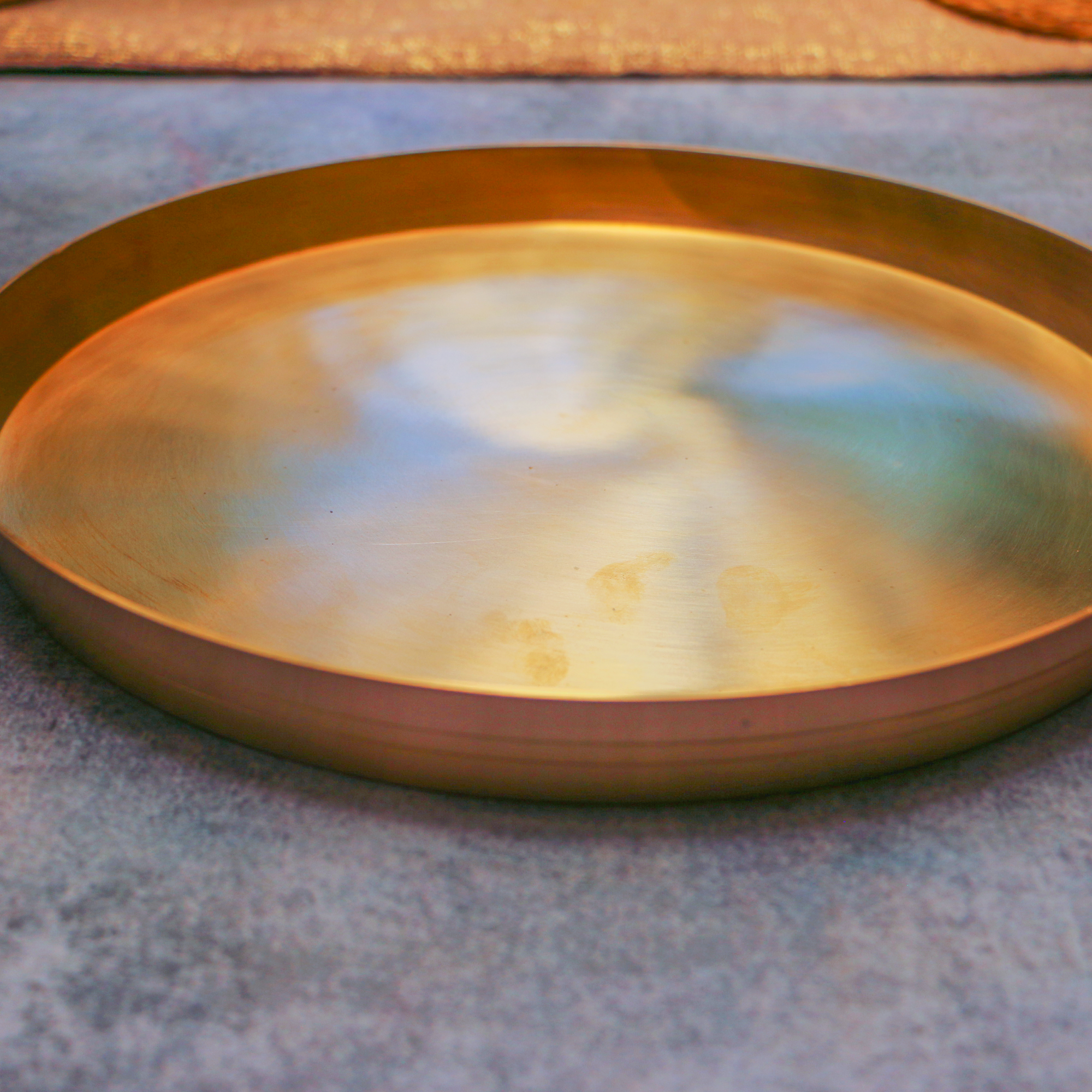 Pure Brass Thali Large - 12 inches