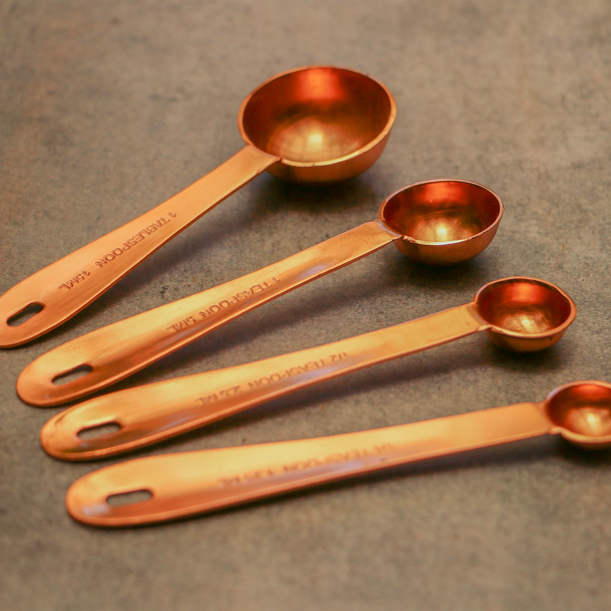 Copper Measuring Spoons - Set of 4