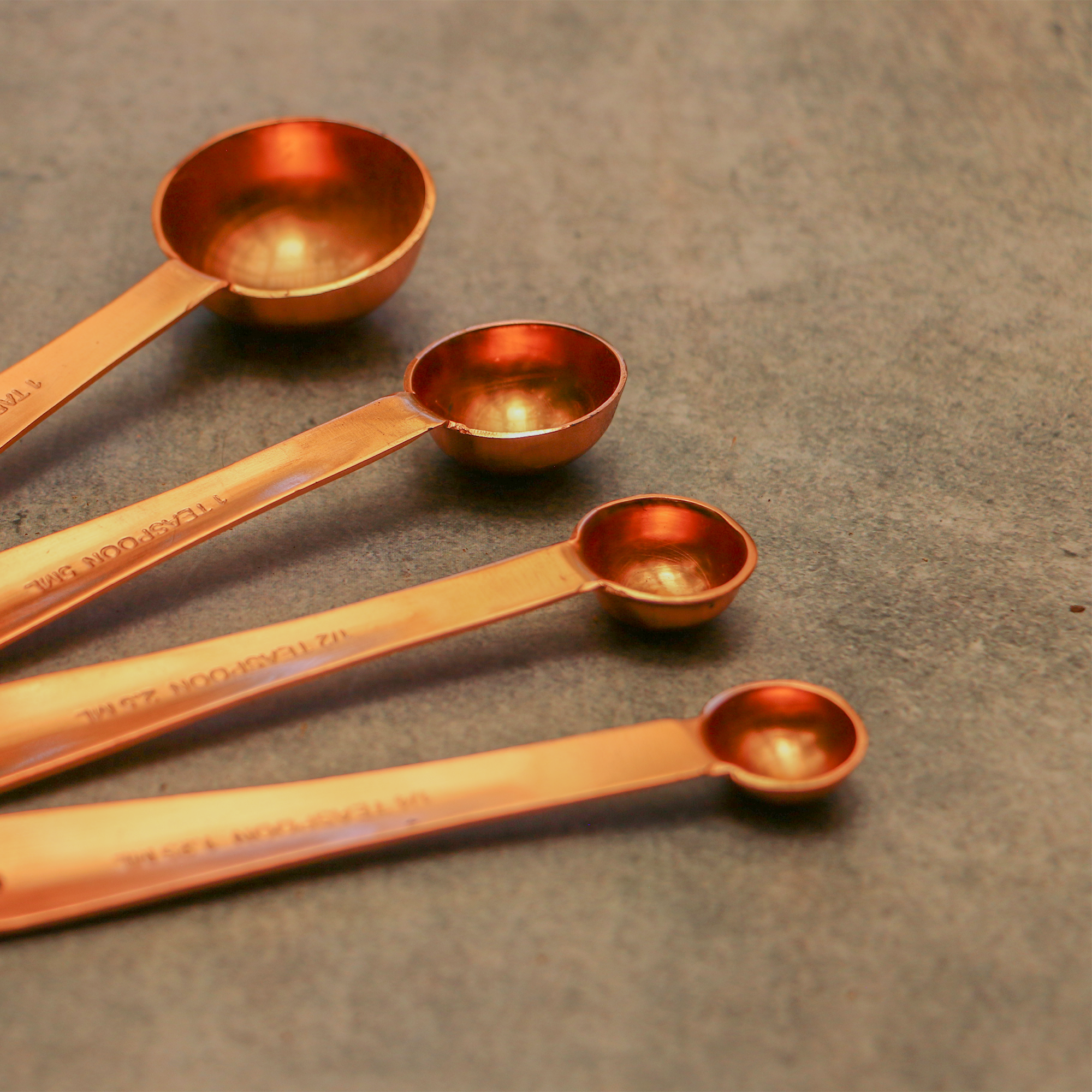 Copper Measuring Spoons - Set of 4