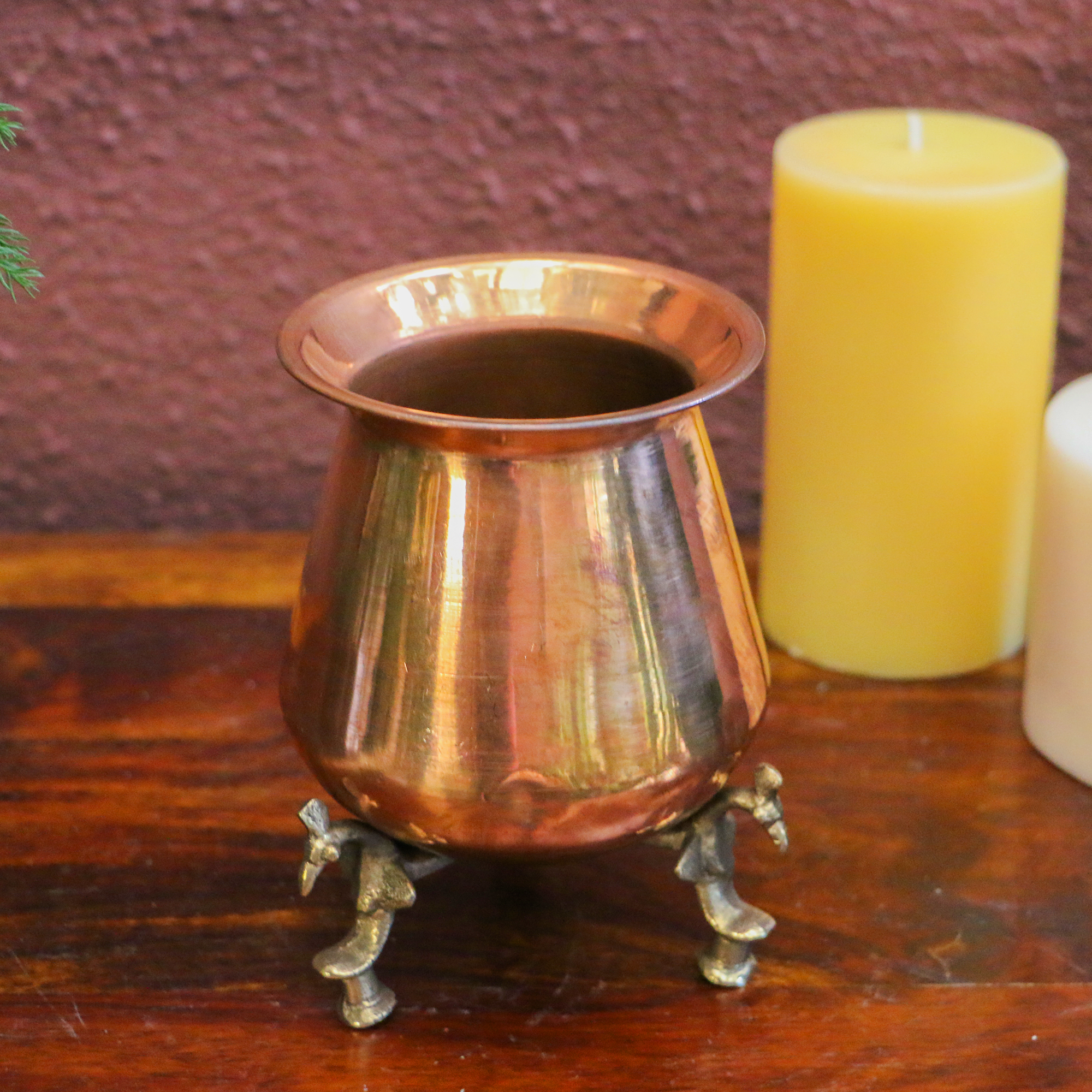 Vintage Copper Lota on Legs