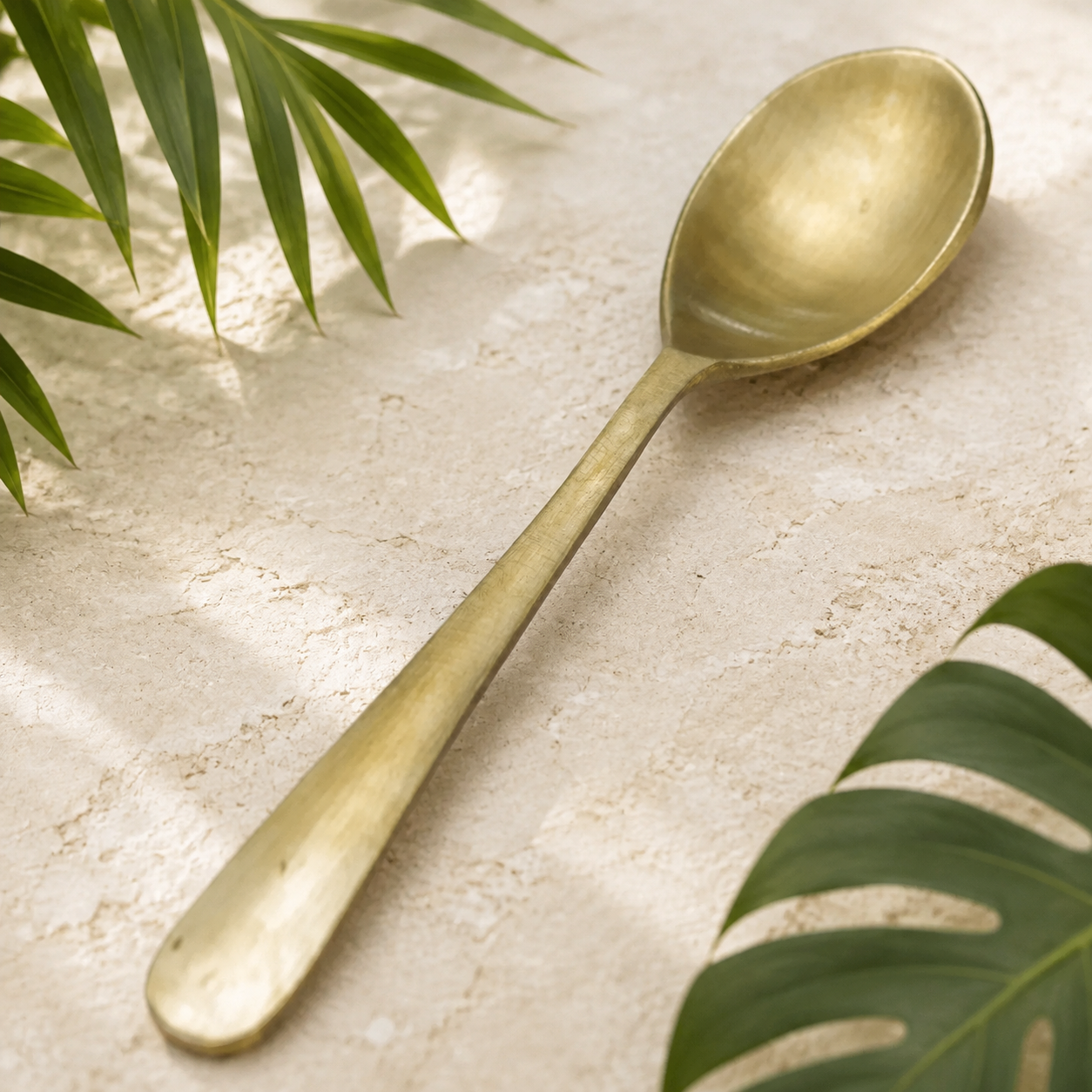 Ambi Pure Kansa Teddy Bear Etched Plate with Spoon – 8 Inches