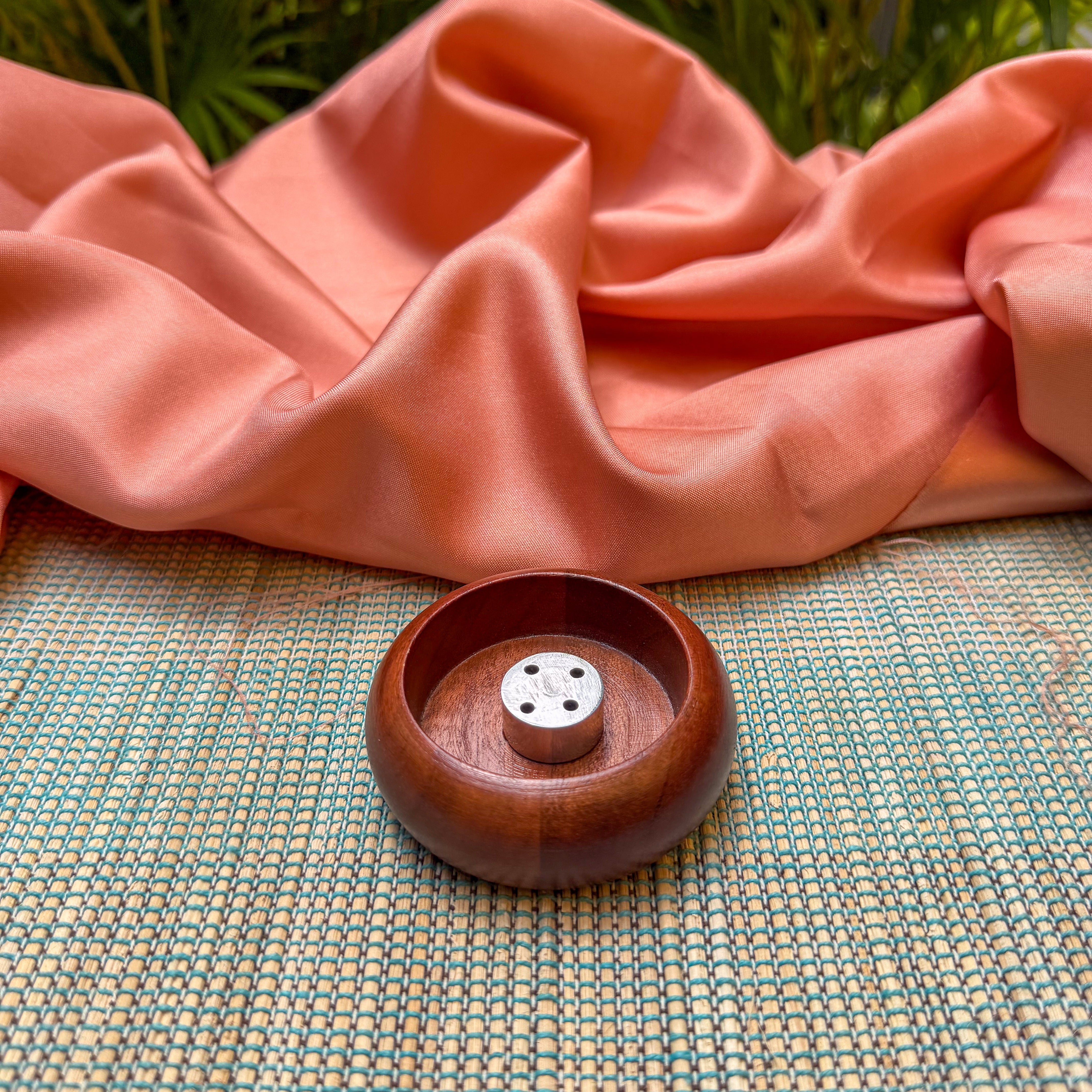 Wooden Round Incense Holder