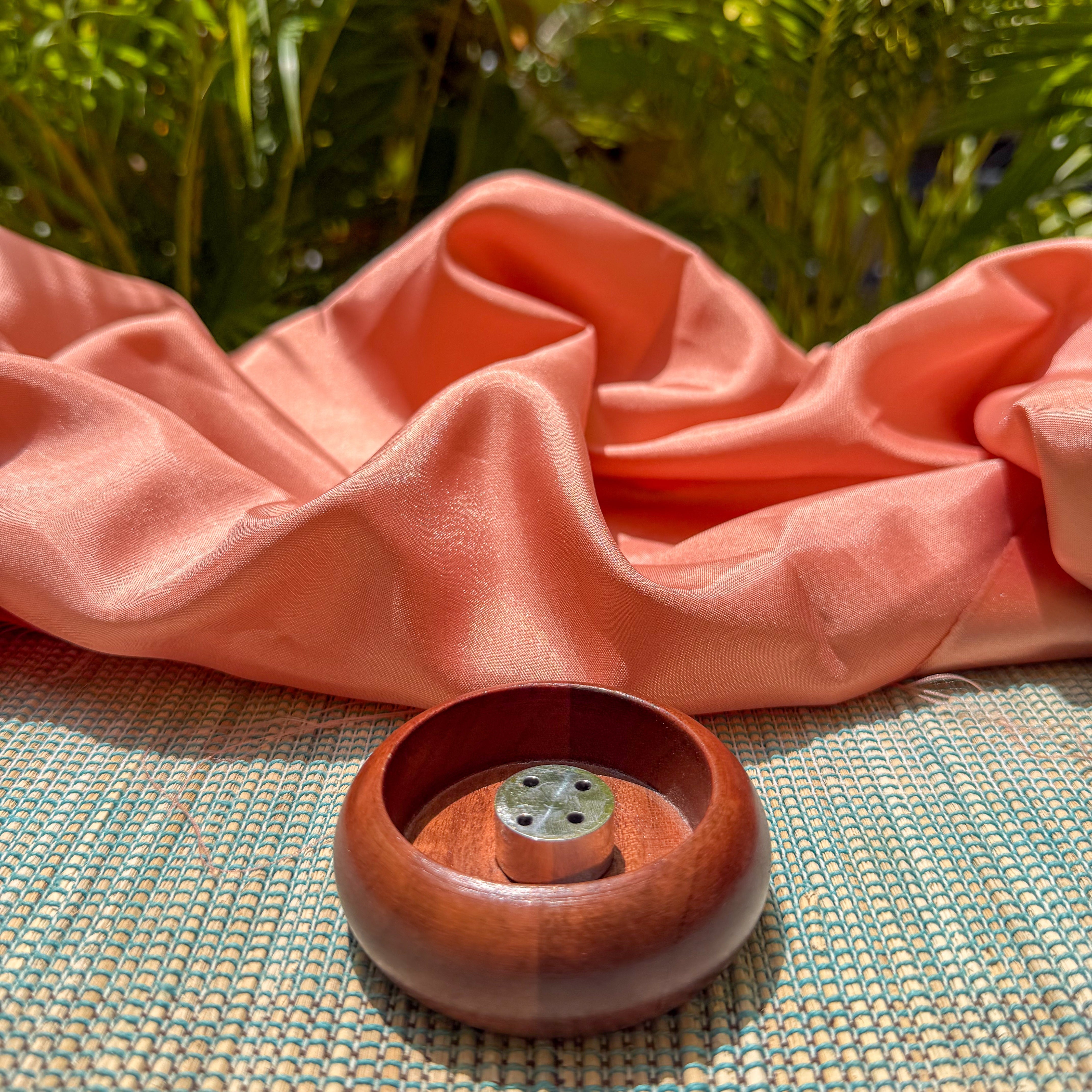 Wooden Round Incense Holder
