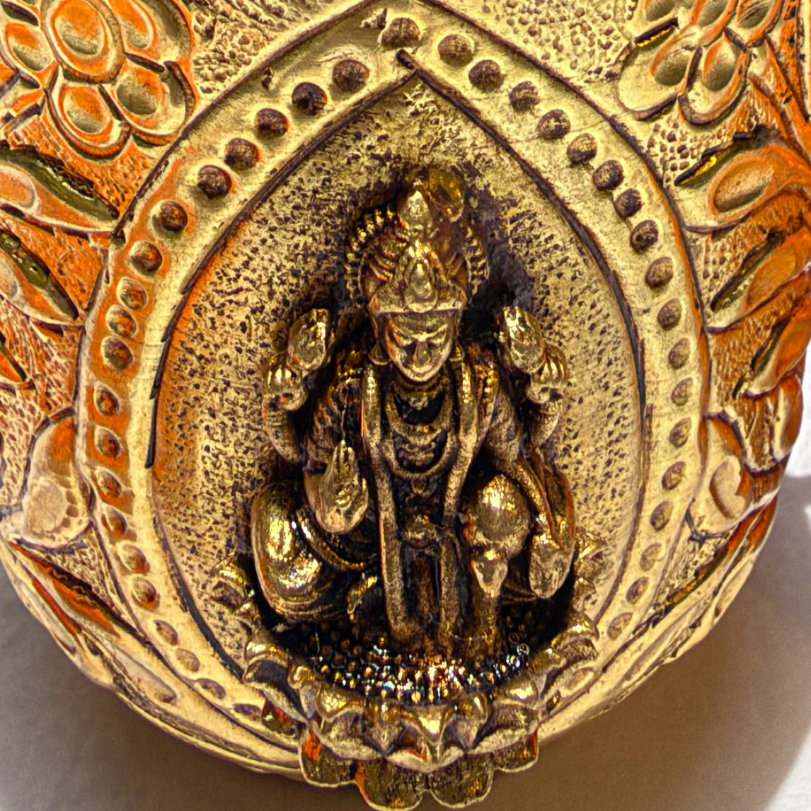 Ambi Pure Brass Pooja Bucket | Goddess Veer Lakshmi Brass Lota with Side Rings | 3 Inch - Height