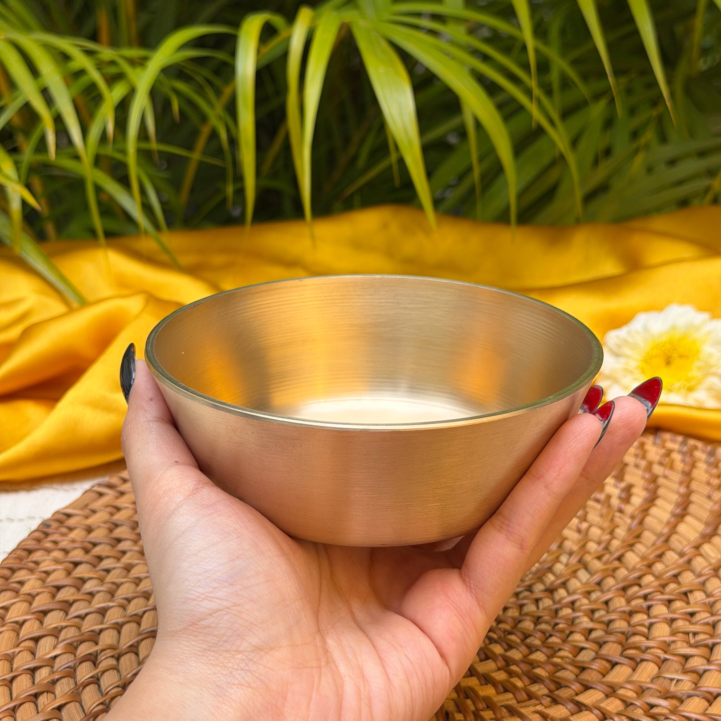 Ambi Kansa High Edge Bowl | Traditional Kansa Serving Bowl | Bronze Metal Bowl for Curries, Dal, Rice, Snacks, Sweets & Everyday Dining