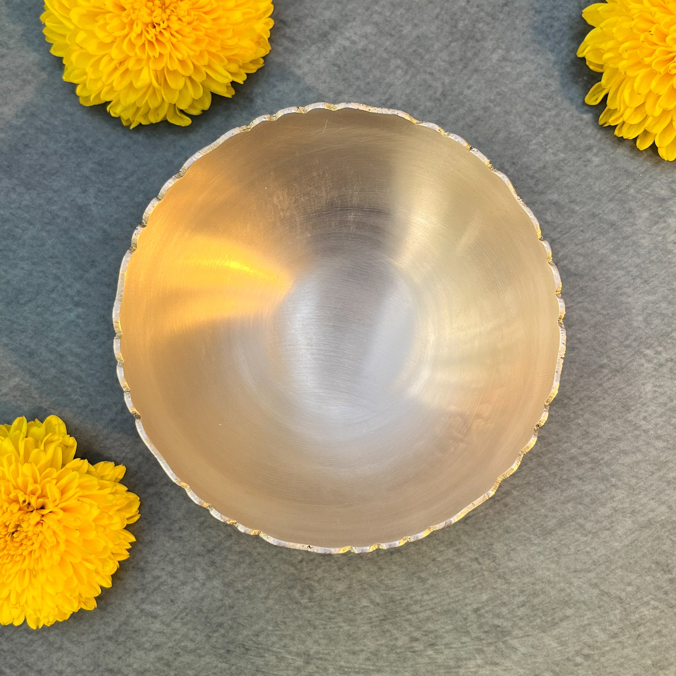 AMBI Handcrafted 100% Pure Brass Dessert / Nut Bowl with engraving Set of 4