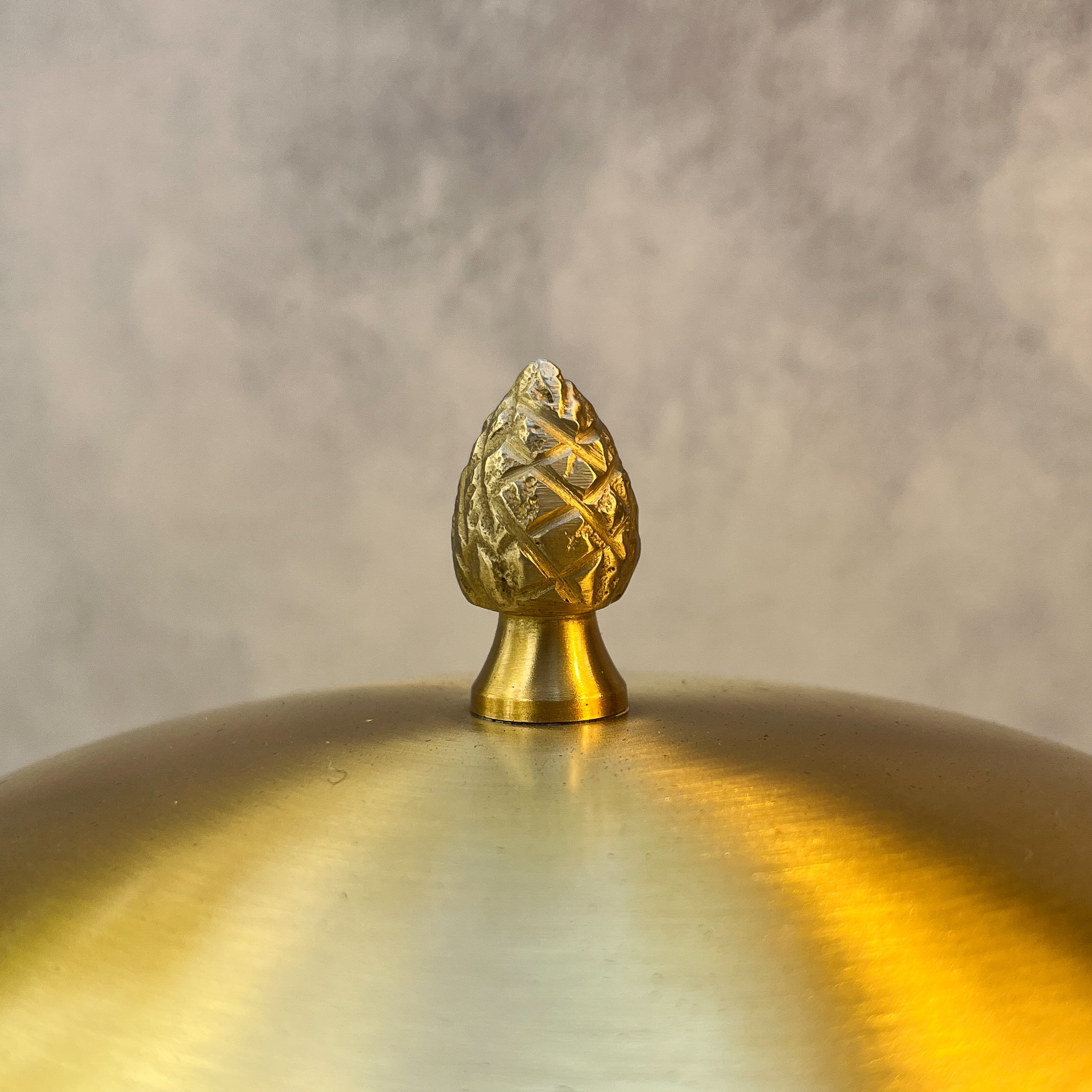 AMBI Heritage Ribbed Brass Box with Pinecone Lid Large Size