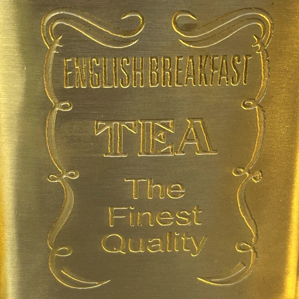 AMBI Tea, Sugar & Coffee Jars - Pure Brass Elegant Etched - Storage container- Set of 3 Gift Box