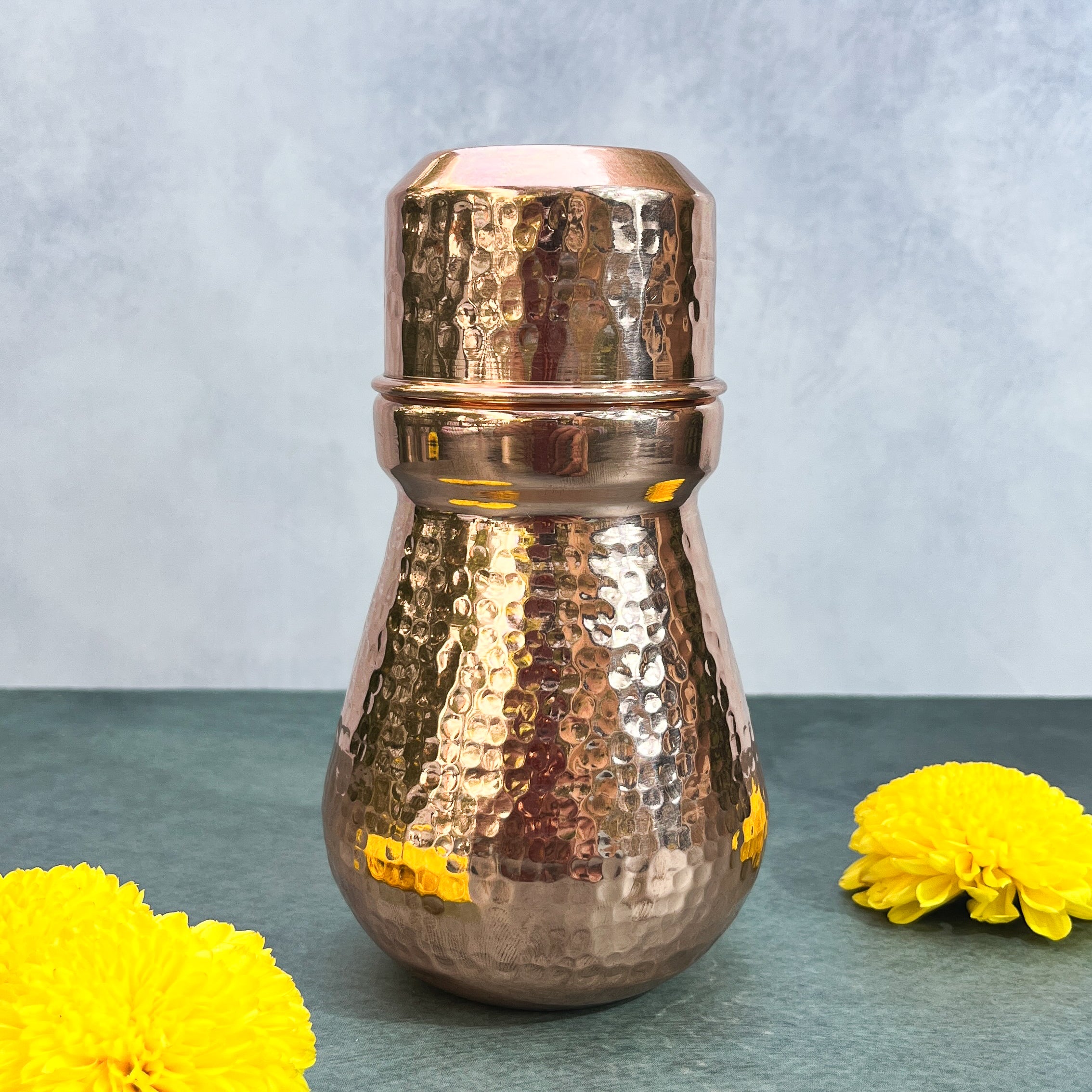 Ambi Pure Classy Pure Copper Water Carafe with Glass / Bottle  Small