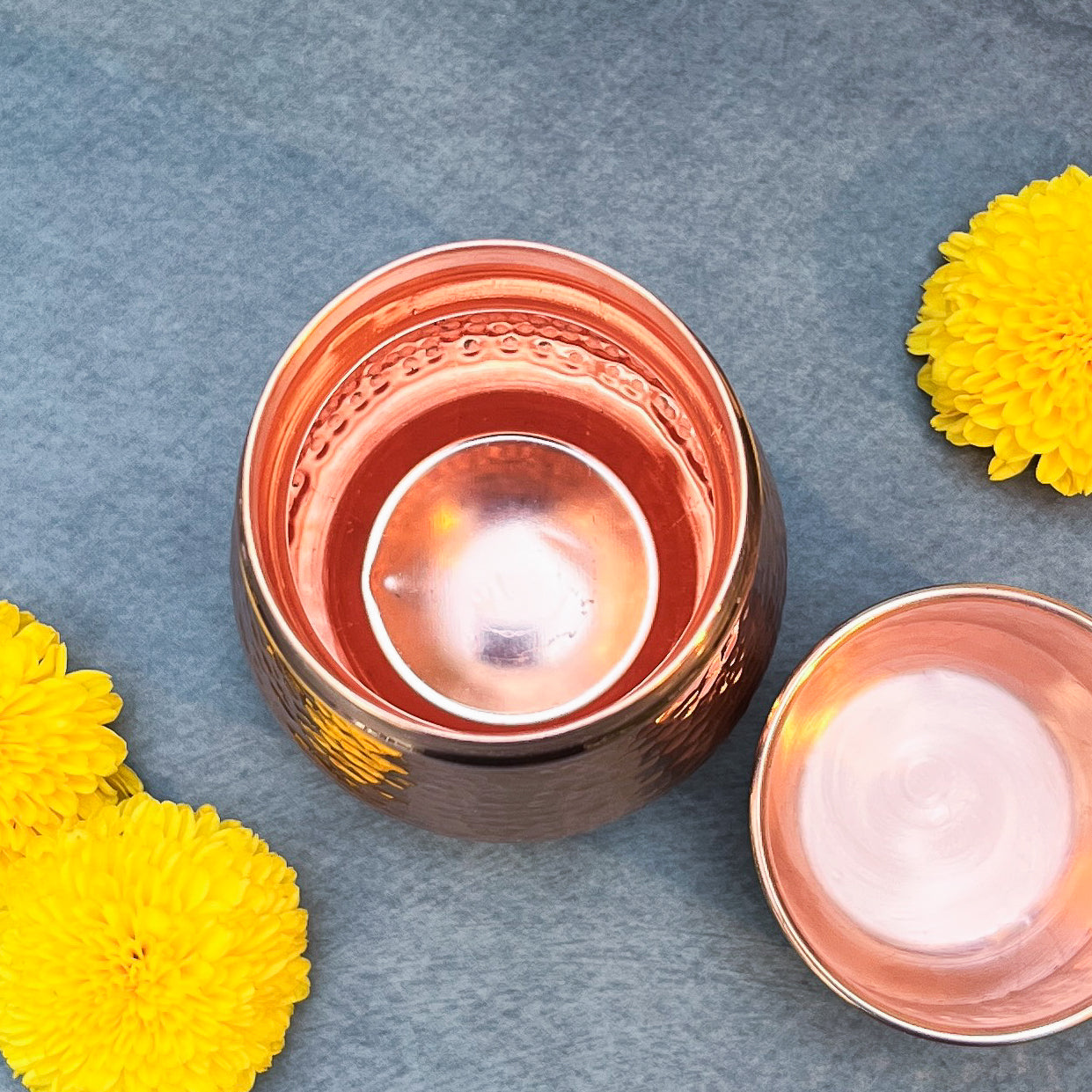 Ambi Pure Classy Pure Copper Water Carafe with Glass / Bottle  Small