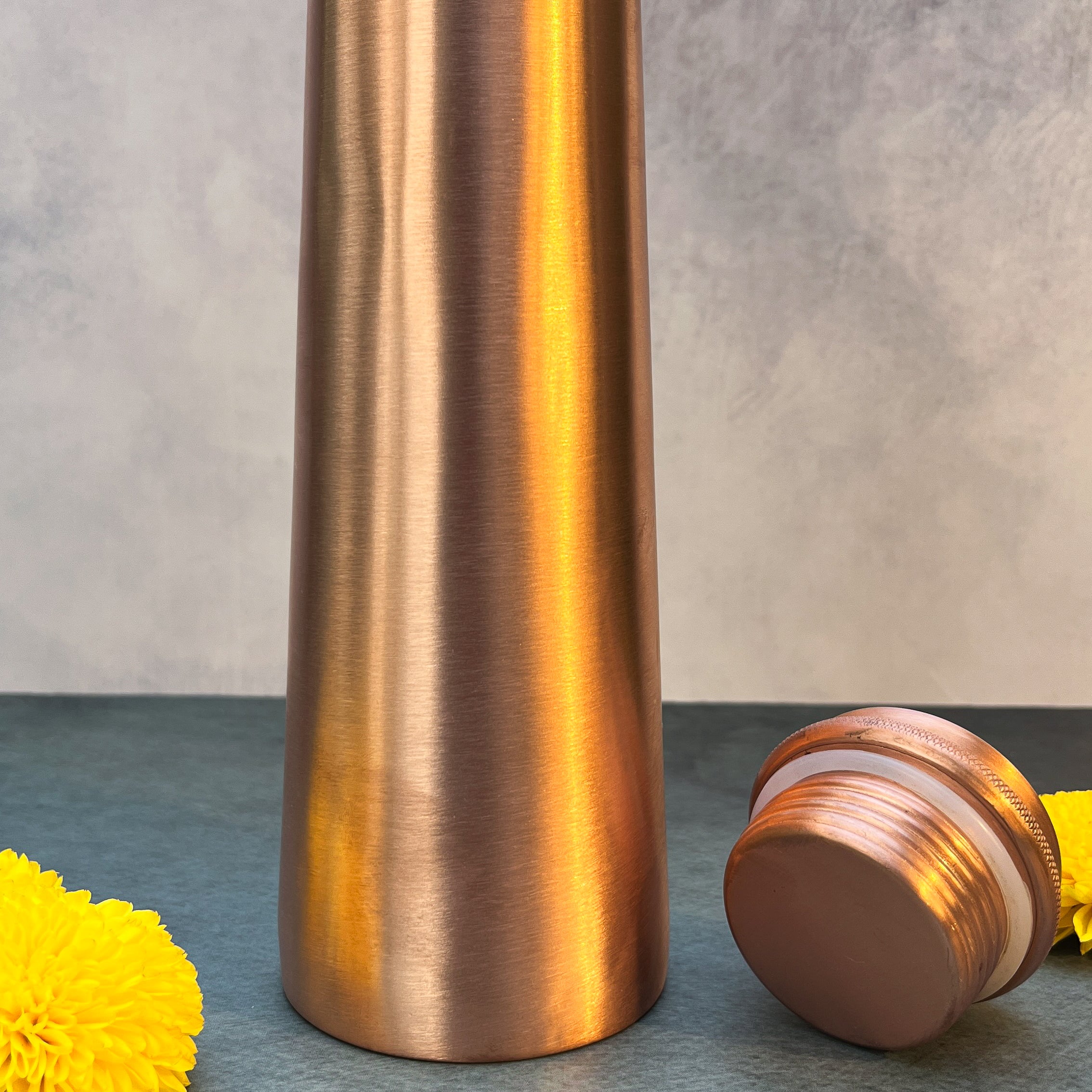 Ambi Ayurvedic Pure Copper Water Bottle – Brushed Finish Heavy Make