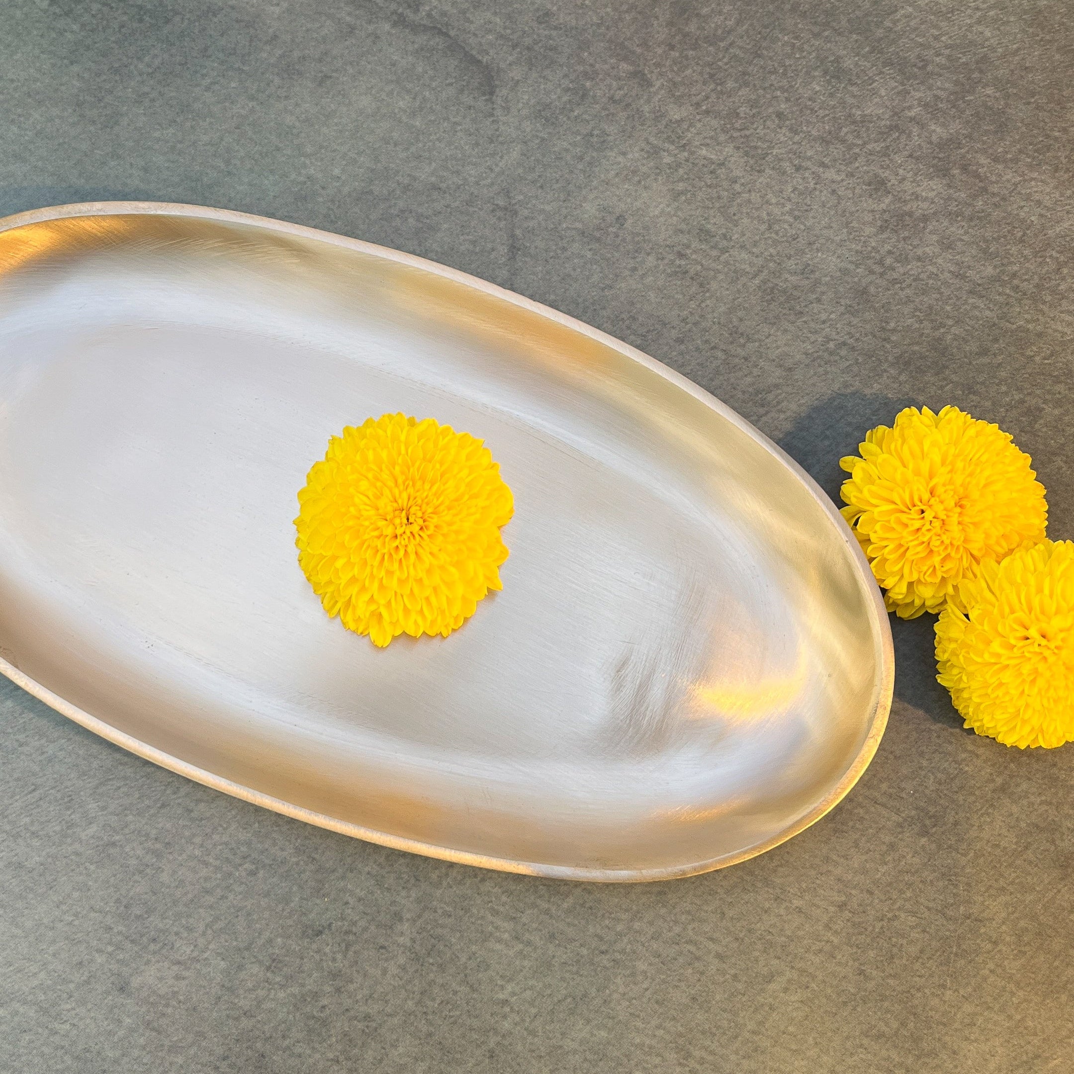 AMBI 100% Pure Lead Free Heavy Kansa Classic Oval Kebab Platter