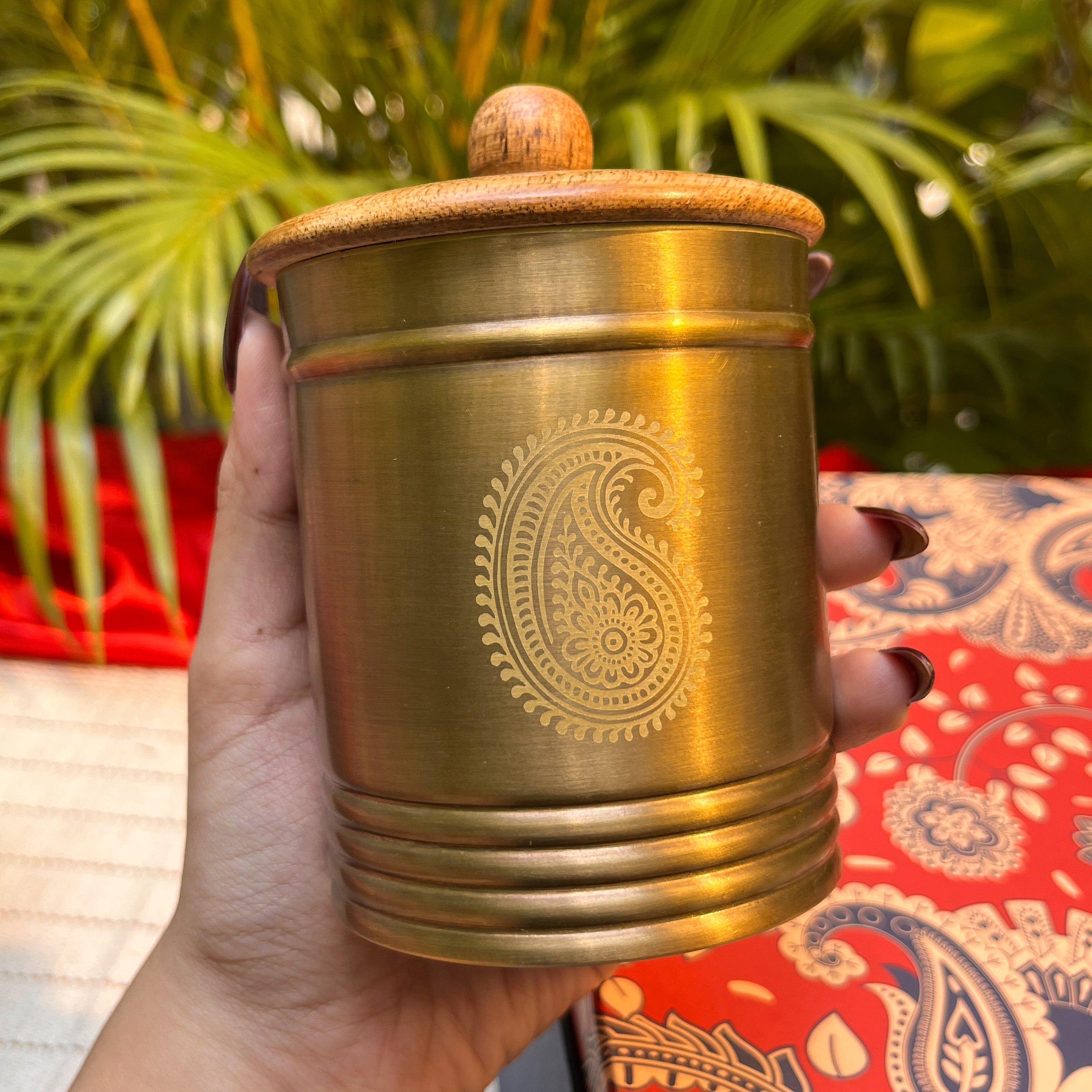 Ambi Gift Box I Pure Brass Storage Box with Scoop Set of 2