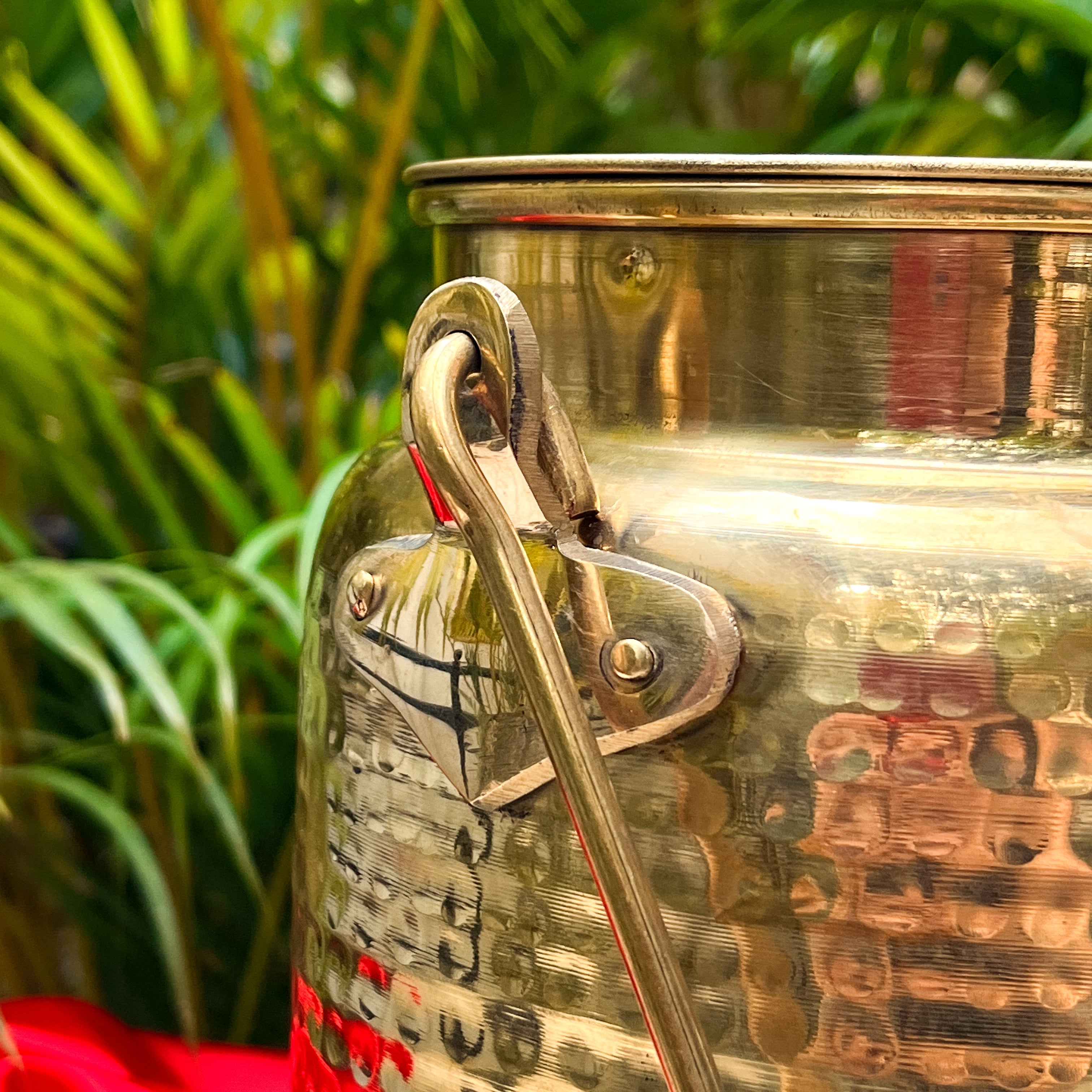 Ambi home Hammered Pure Brass Bharni — 4L Storage Jar